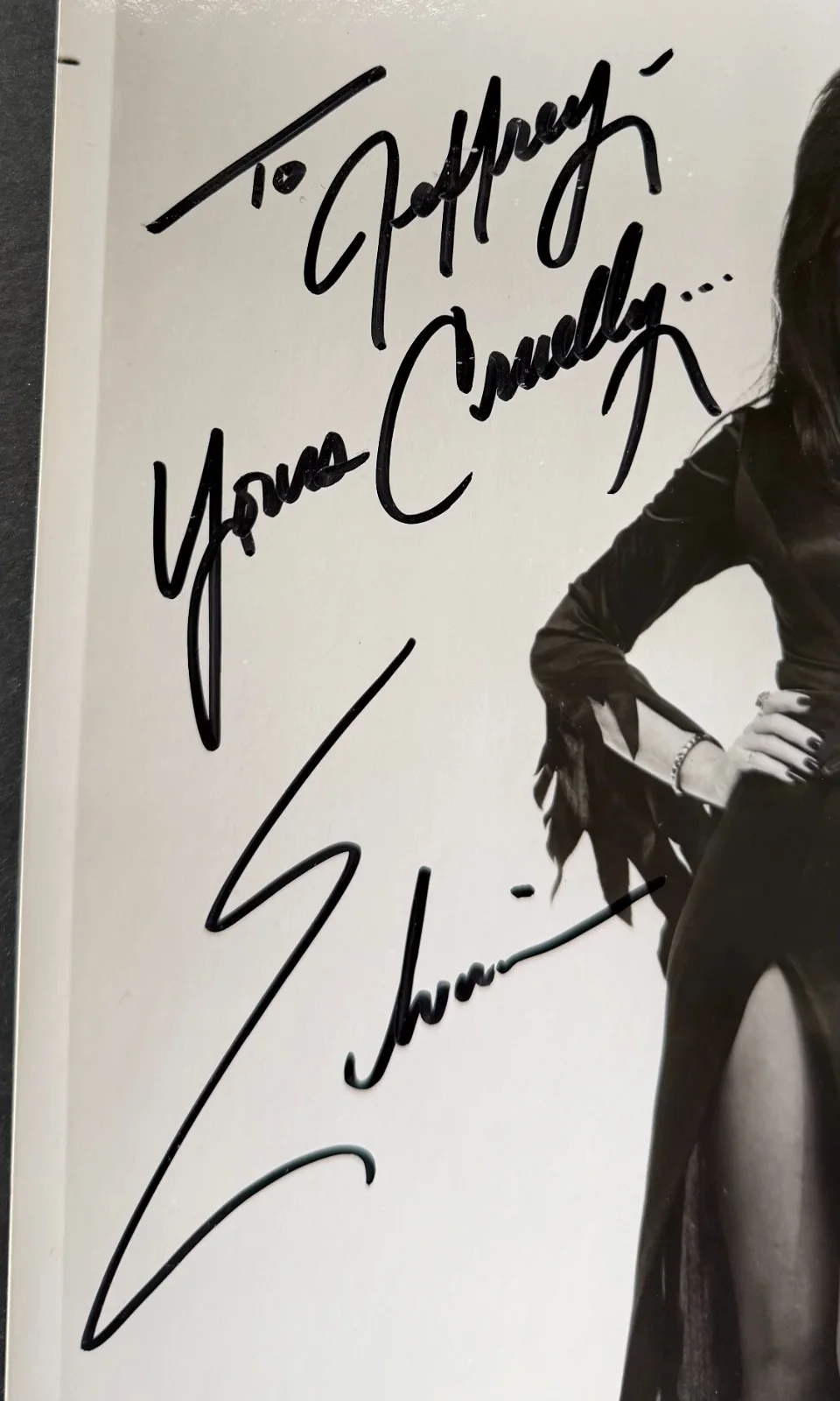 Elvira — 1982 Elvira Signed Autographed Photo JSA Cassandra Peterson Mistress Of Dark, image 2