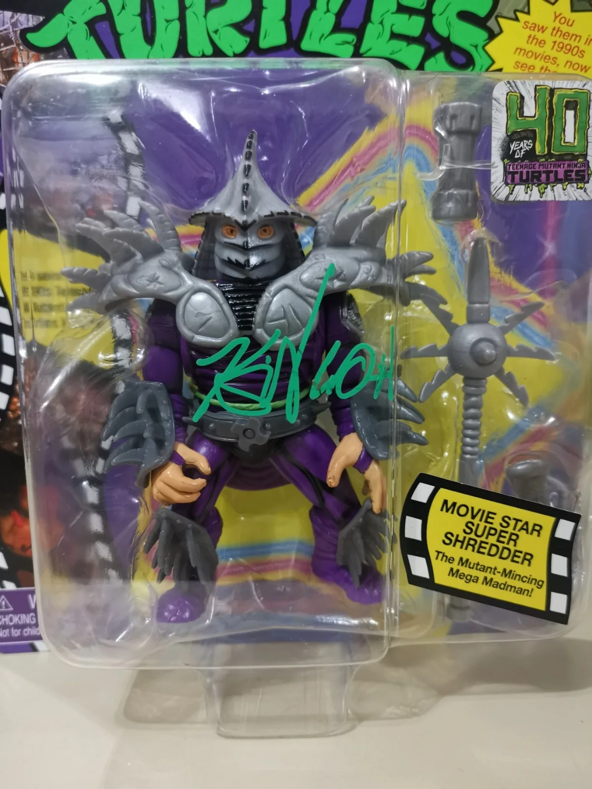 🐢✍️Tennage Mutant Ninja Turtles TMNT Super Shredder Figure Signed By Kevin Nash, image 2