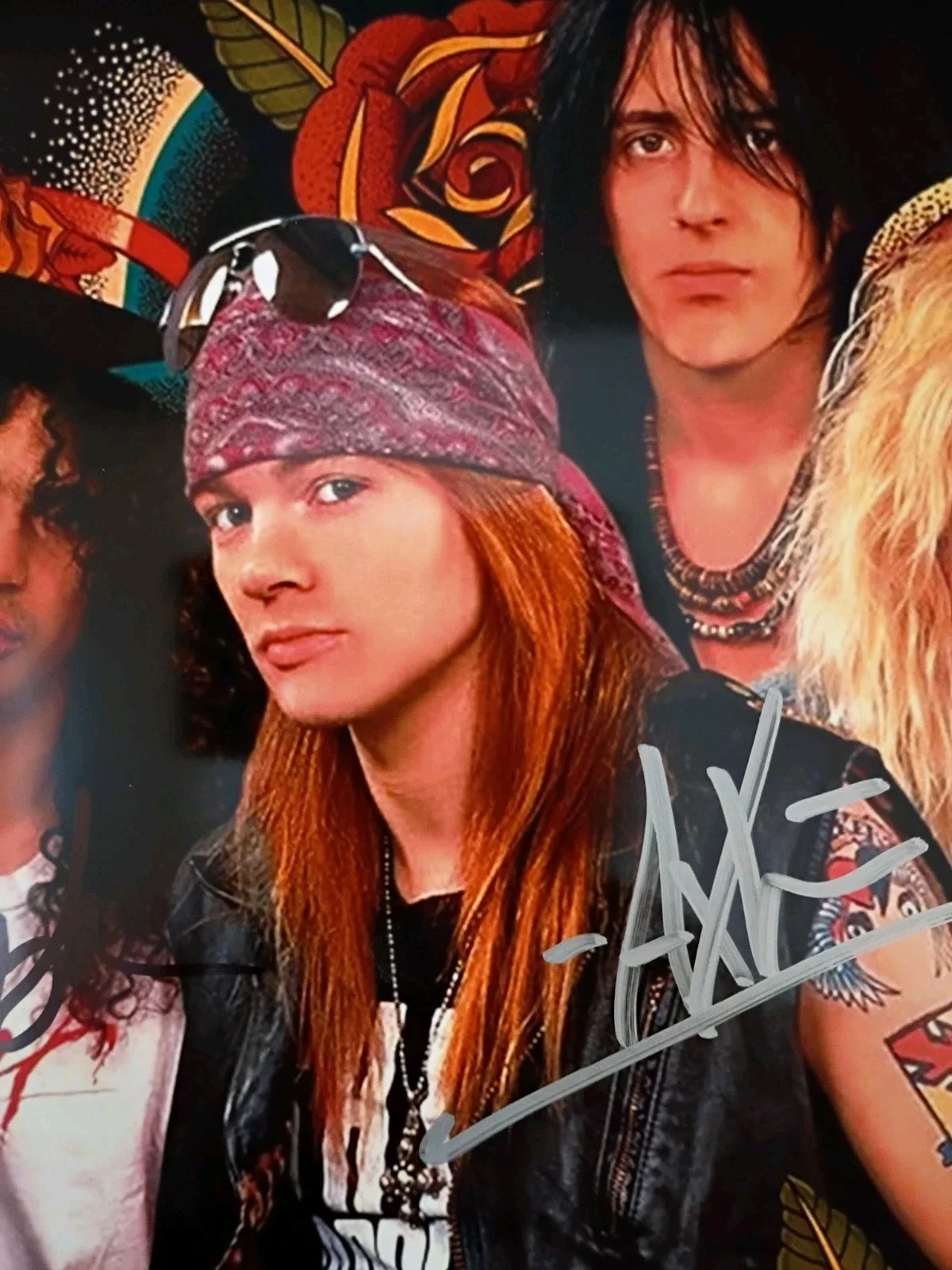 Guns N Roses Axl Rose / Slash Signed 8x10 COA W/Matching Numbered Sticker, изображение 3
