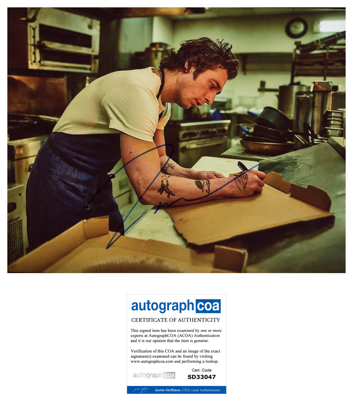 JEREMY ALLEN WHITE SIGNED THE BEAR 8x10 PHOTO H w/EXACT PROOF & AUTOGRAPH COA, изображение 2