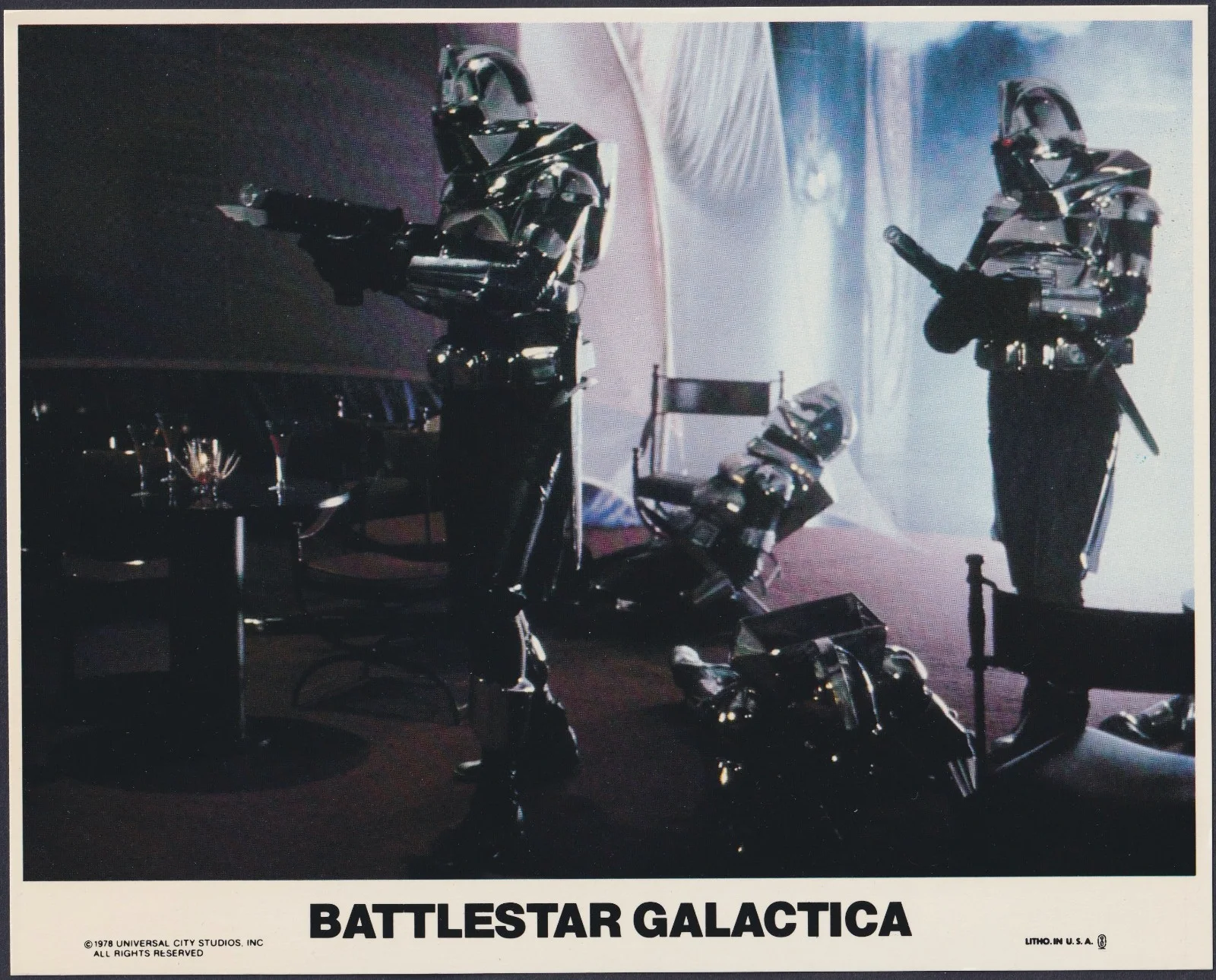 Battlestar Galactica 4x ORIGINAL UK FOH Lobby Cards Richard Hatch 1978, image 2