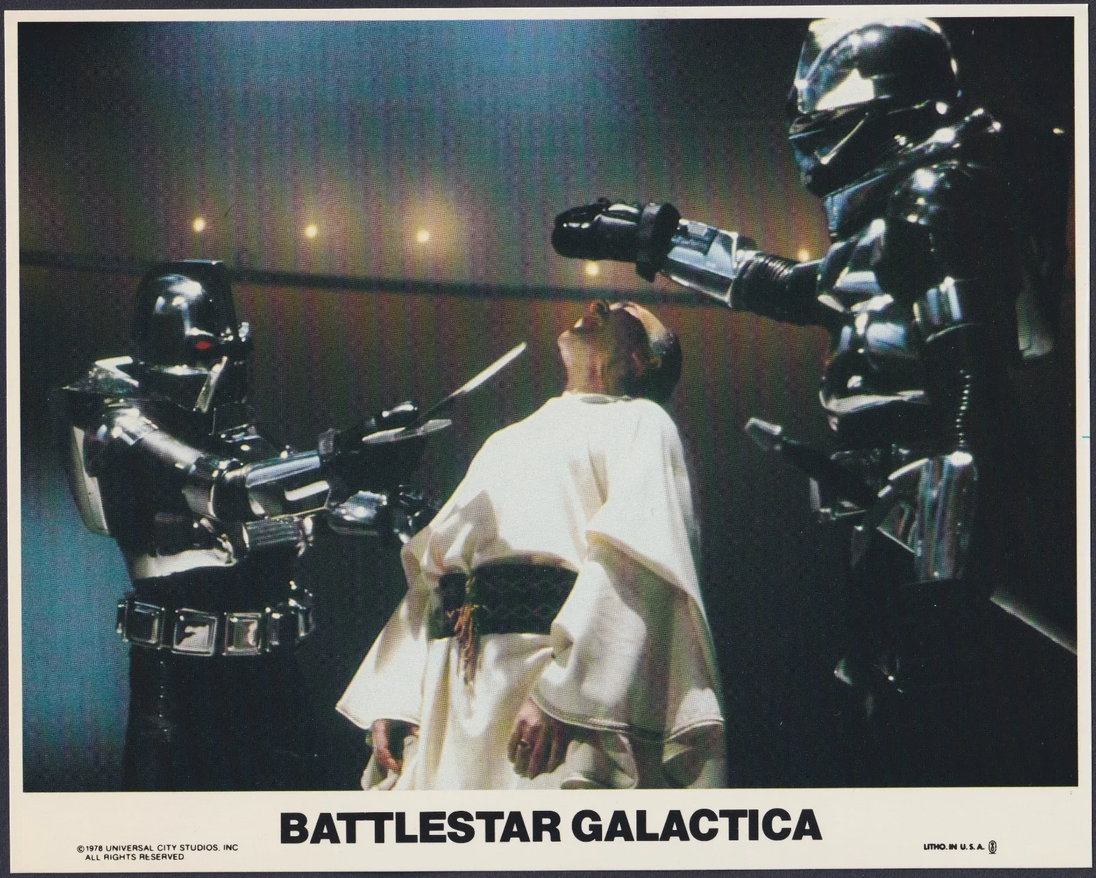Battlestar Galactica 4x ORIGINAL UK FOH Lobby Cards Richard Hatch 1978, image 3
