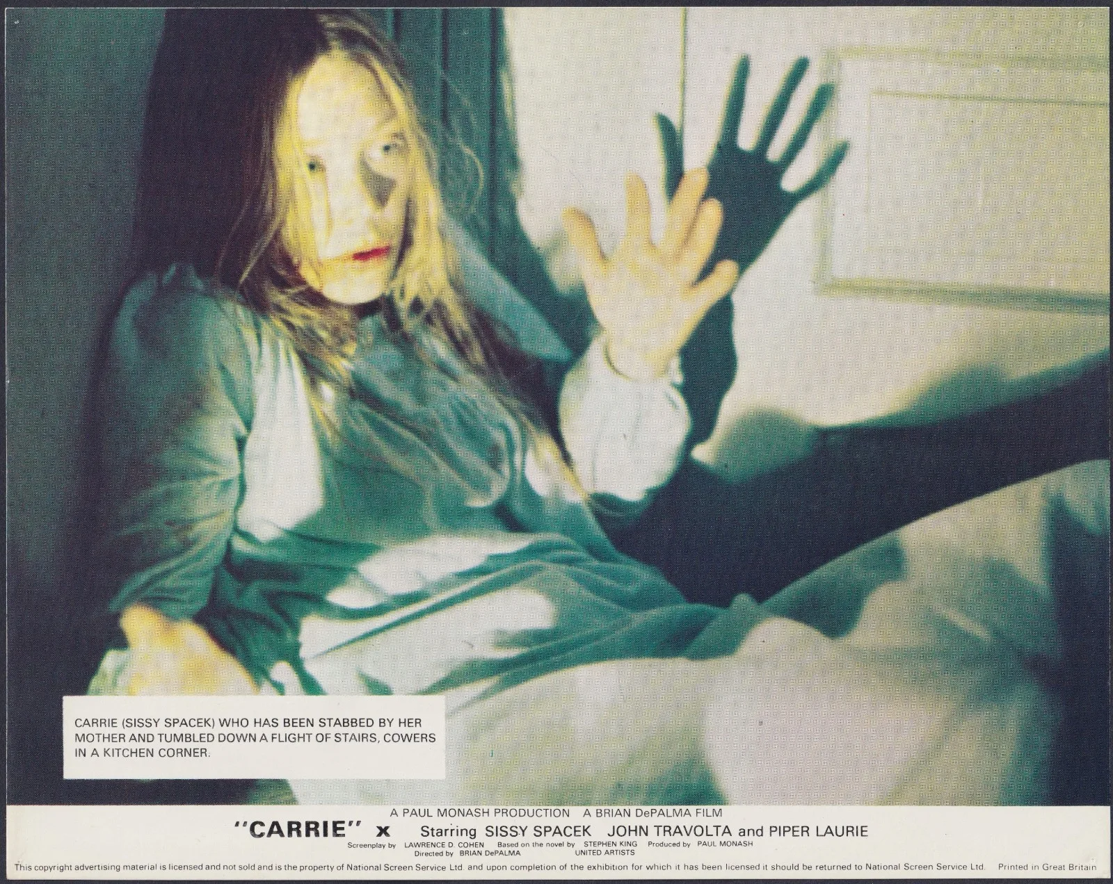 Carrie 5x ORIGINAL UK FOH Lobby Cards Stephen King Sissy Spacek 1976, изображение 4