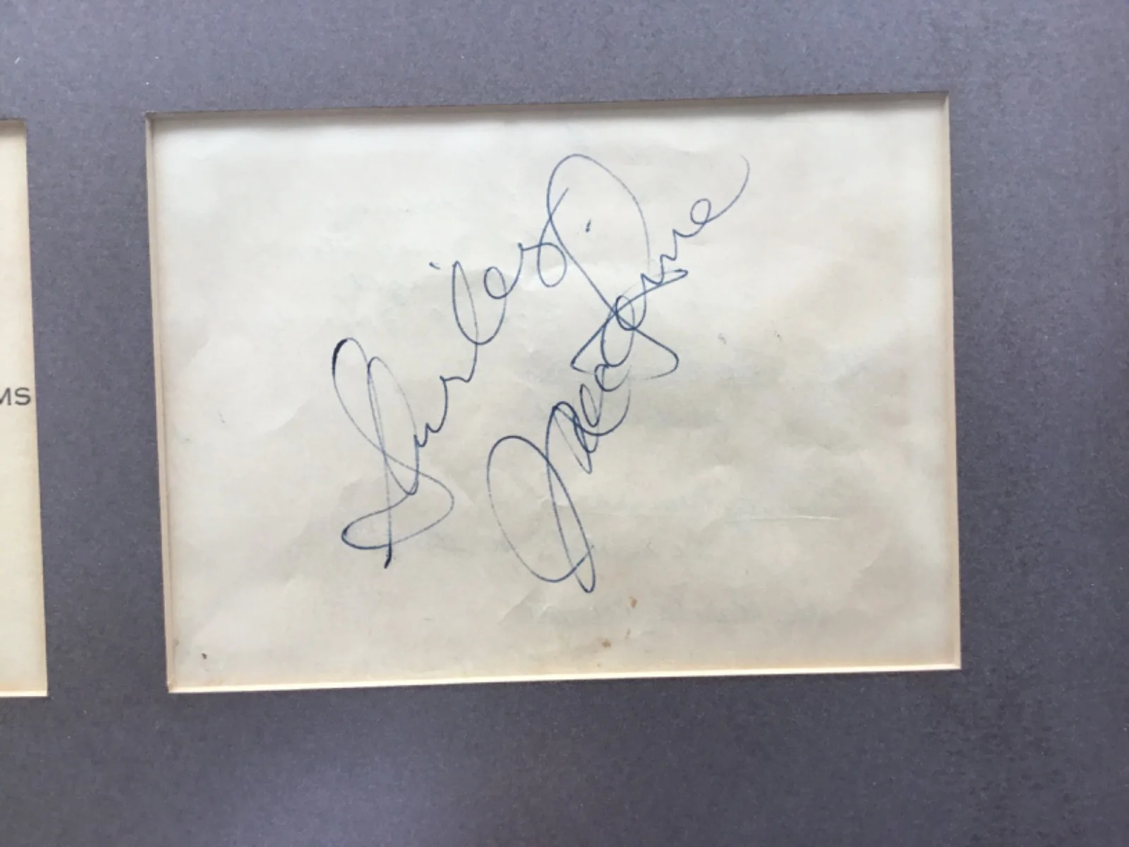 Framed Celebrity Autographs Shirley MacLaine Robert Goulet Pete Fountain, image 4