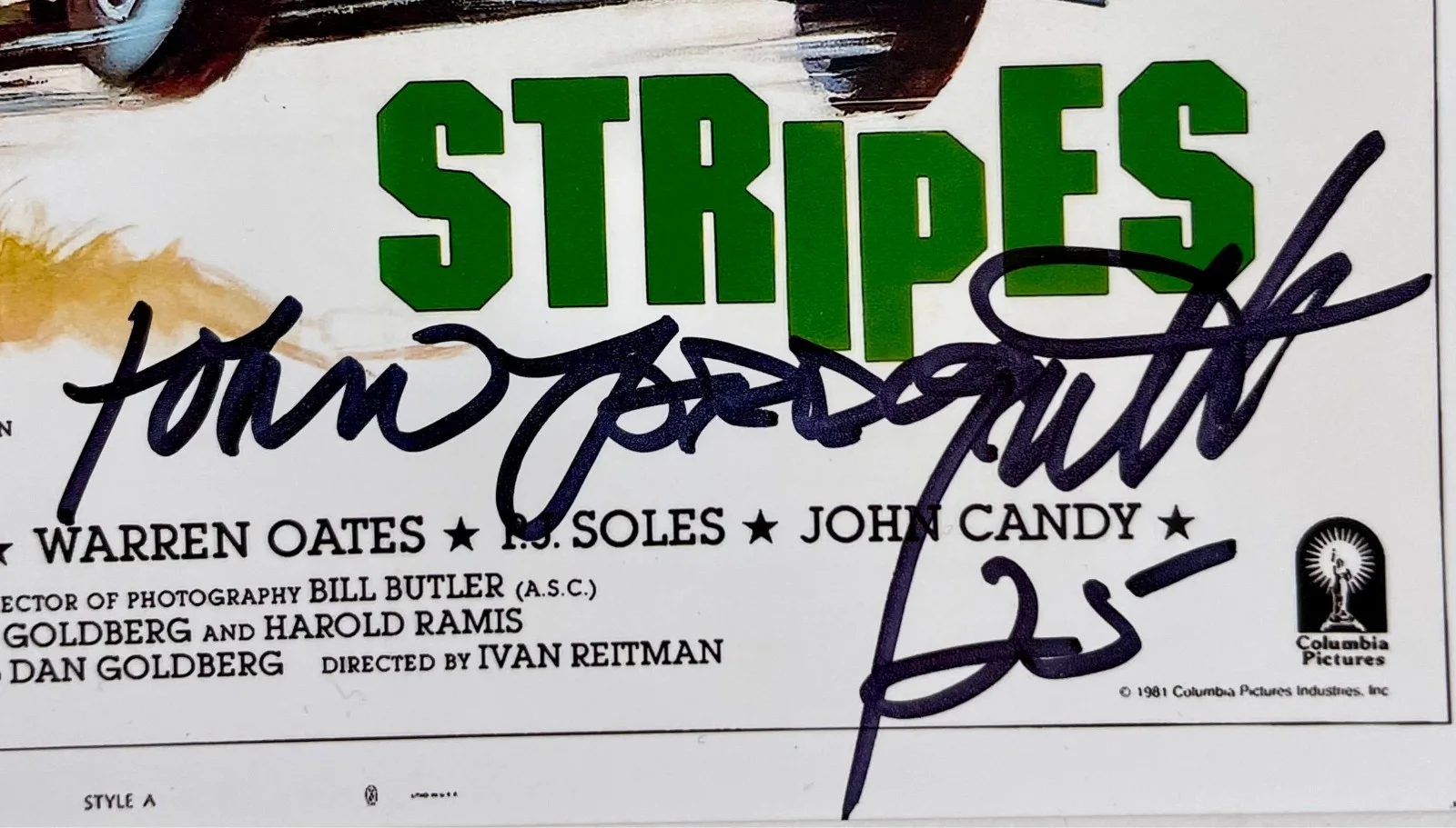 John Larroquette — John Larroquette Signed Stripes 8x10 Mini Movie Poster Autograph JSA COA, image 2