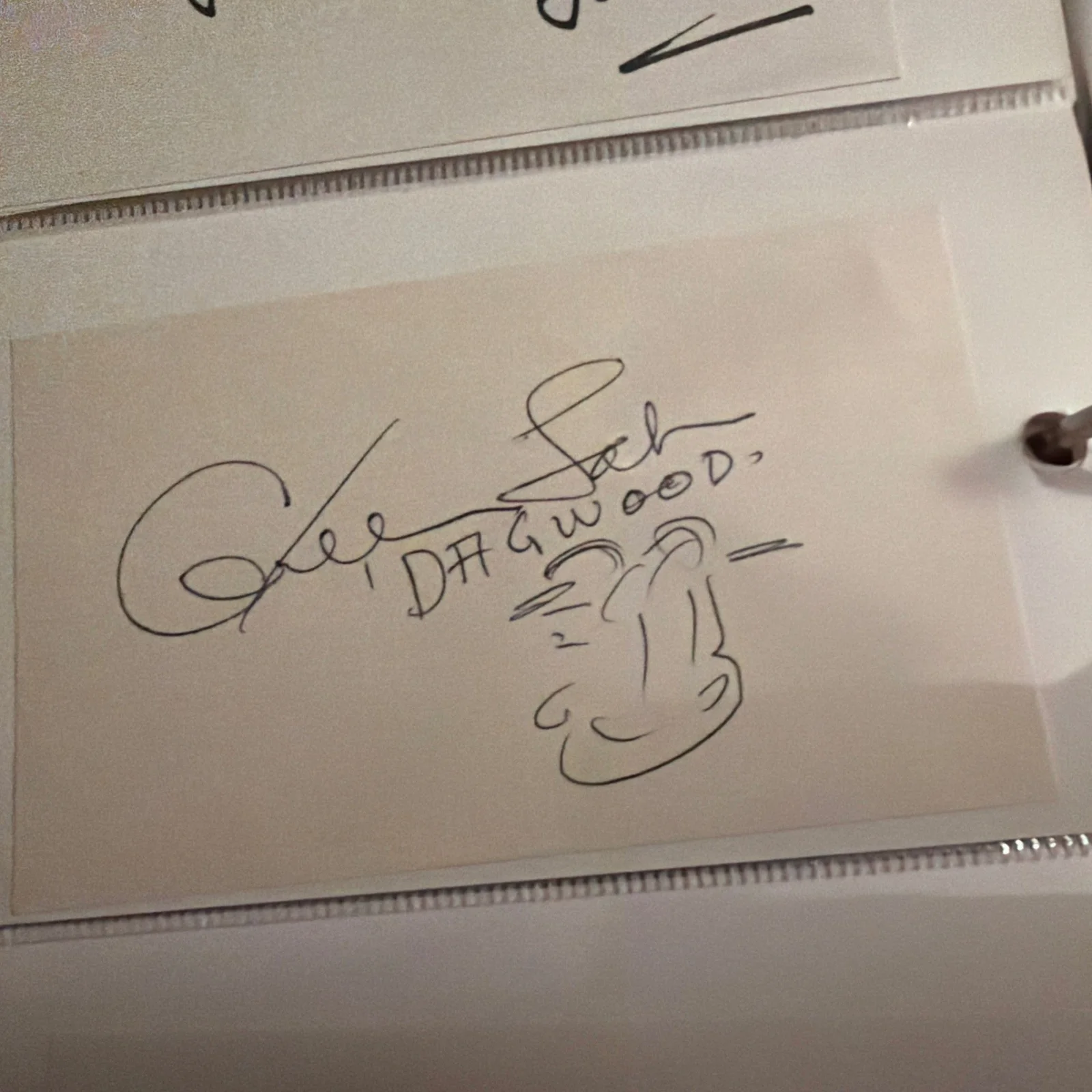 Arthur Lake Signed 3x5 Index Card Dagwood Sketch Blondie Actor, image 2