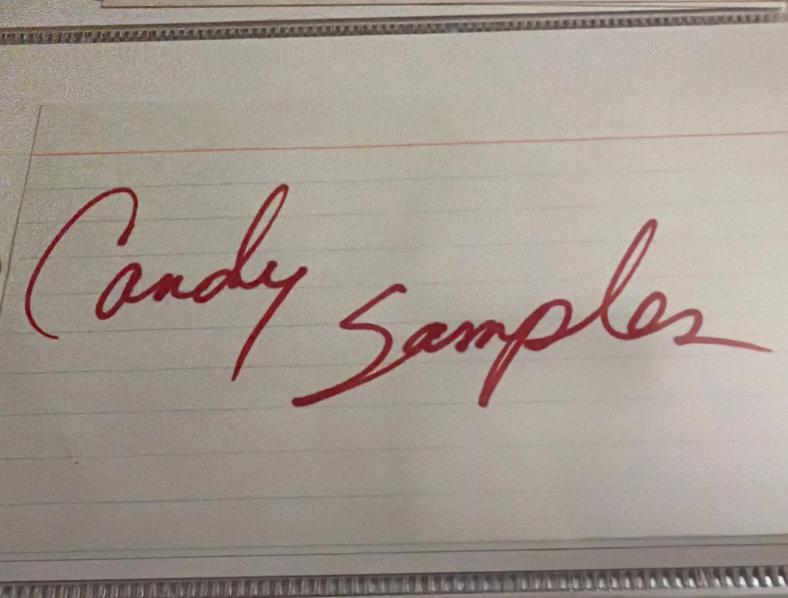 Candy Samples Signed 3x5 Index Card Autograph Adult Film Star, изображение 2