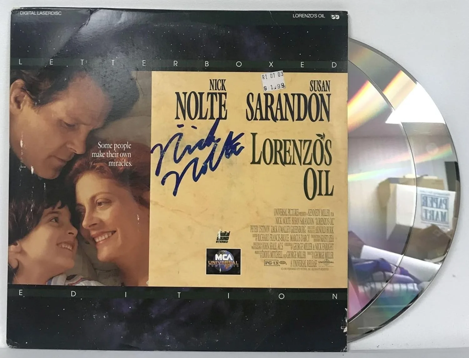 Nick Nolte — Nick Nolte Signed Autographed "Lorenzo's Oil" LaserDisc Laser Disc Movie
