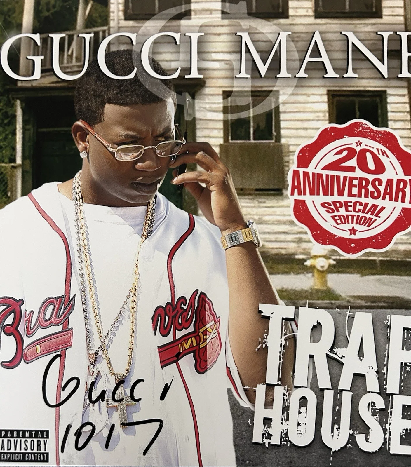 GUCCI MANE SIGNED AUTOGRAPHED TRAP HOUSE ALBUM VINYL RARE ATLANTA RAP JSA COA, изображение 2