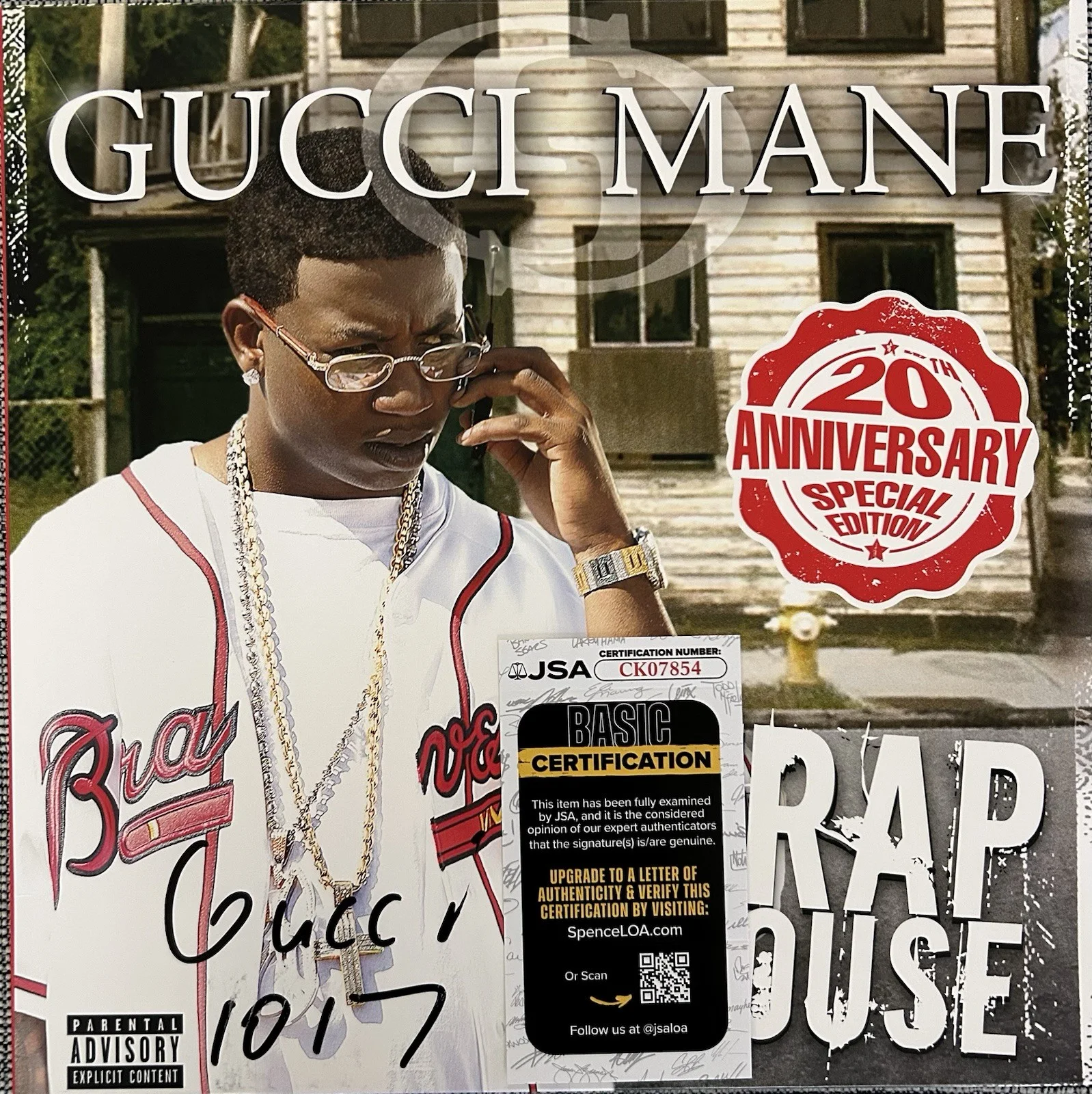 GUCCI MANE SIGNED AUTOGRAPHED TRAP HOUSE ALBUM VINYL RARE ATLANTA RAP JSA COA, изображение 4