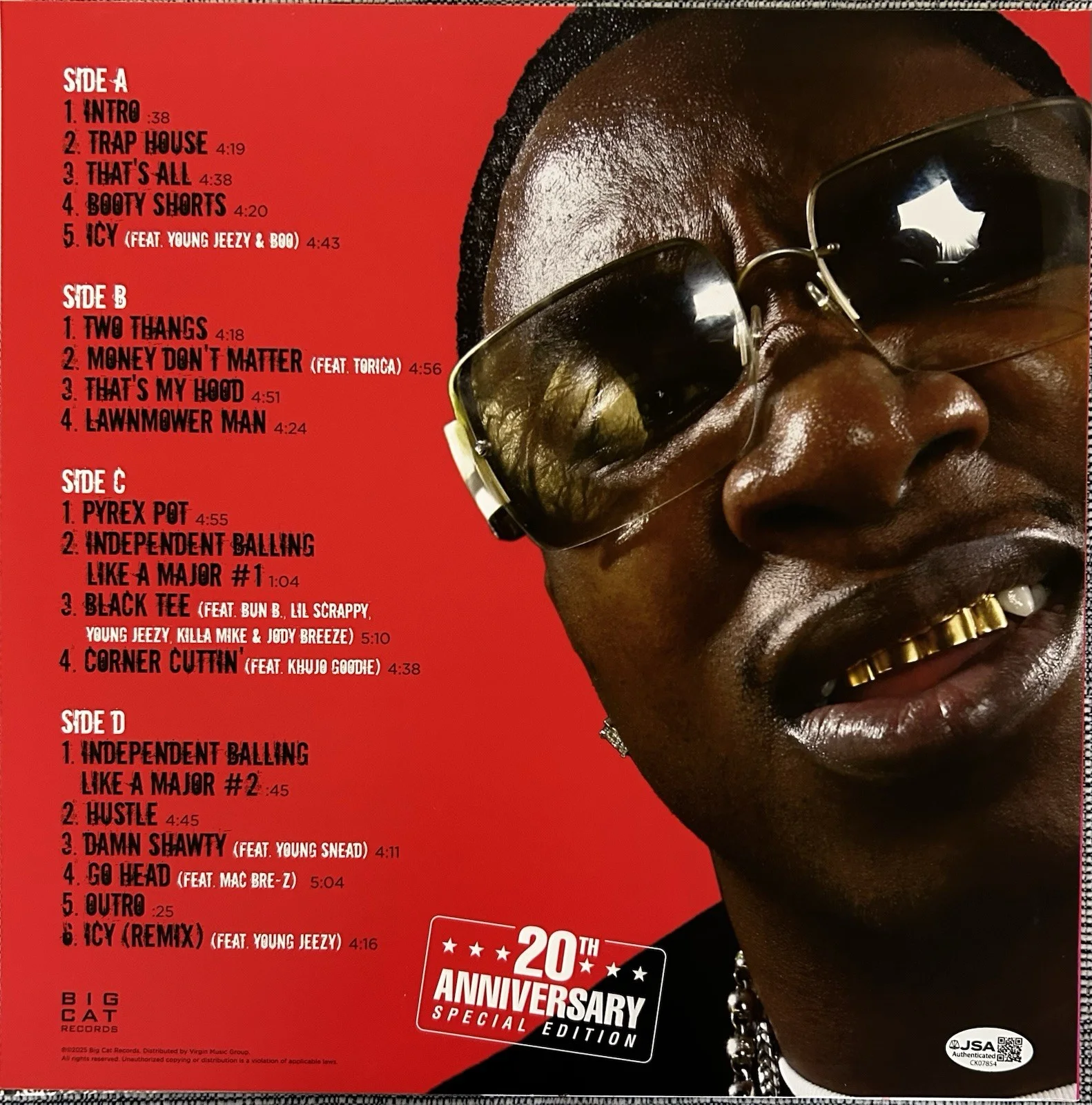 GUCCI MANE SIGNED AUTOGRAPHED TRAP HOUSE ALBUM VINYL RARE ATLANTA RAP JSA COA, изображение 5