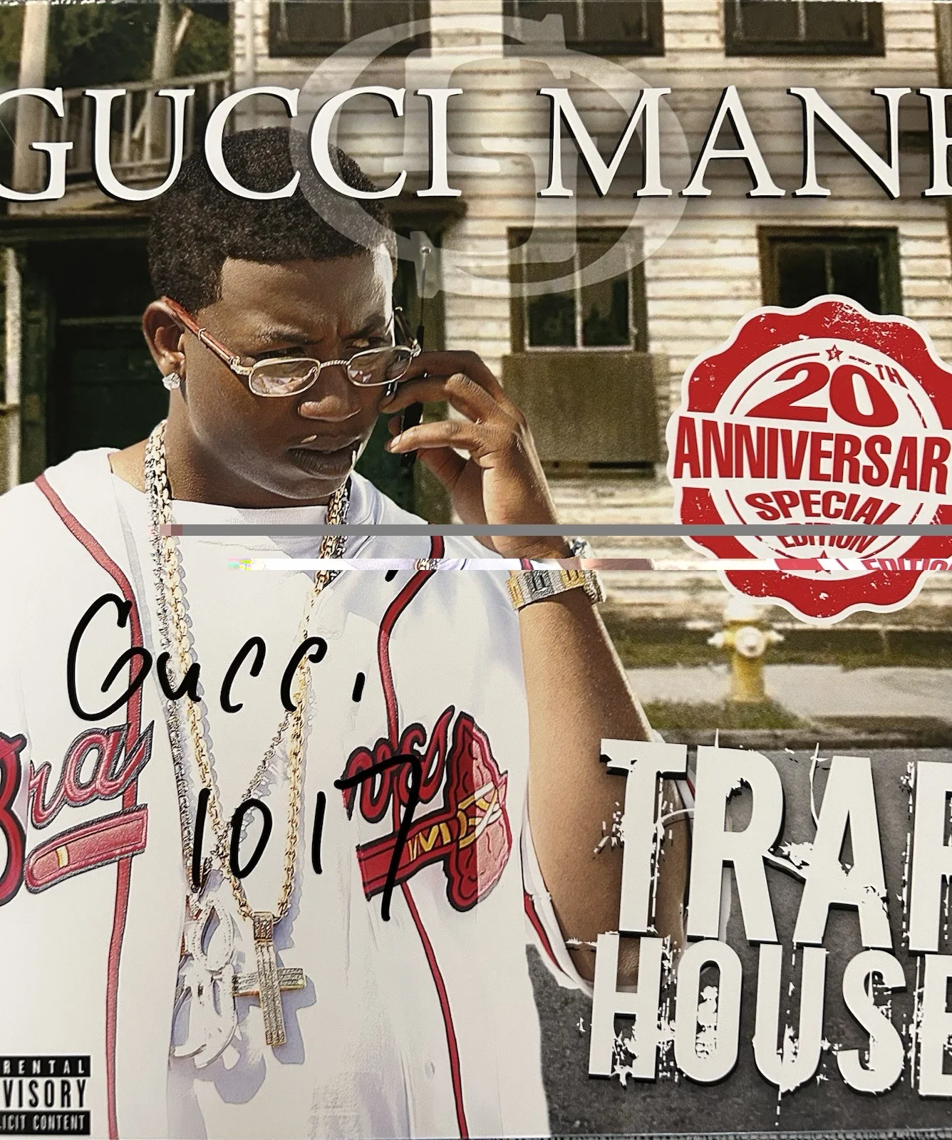 GUCCI MANE SIGNED AUTOGRAPHED TRAP HOUSE ALBUM VINYL RARE ATLANTA RAP JSA COA, изображение 2