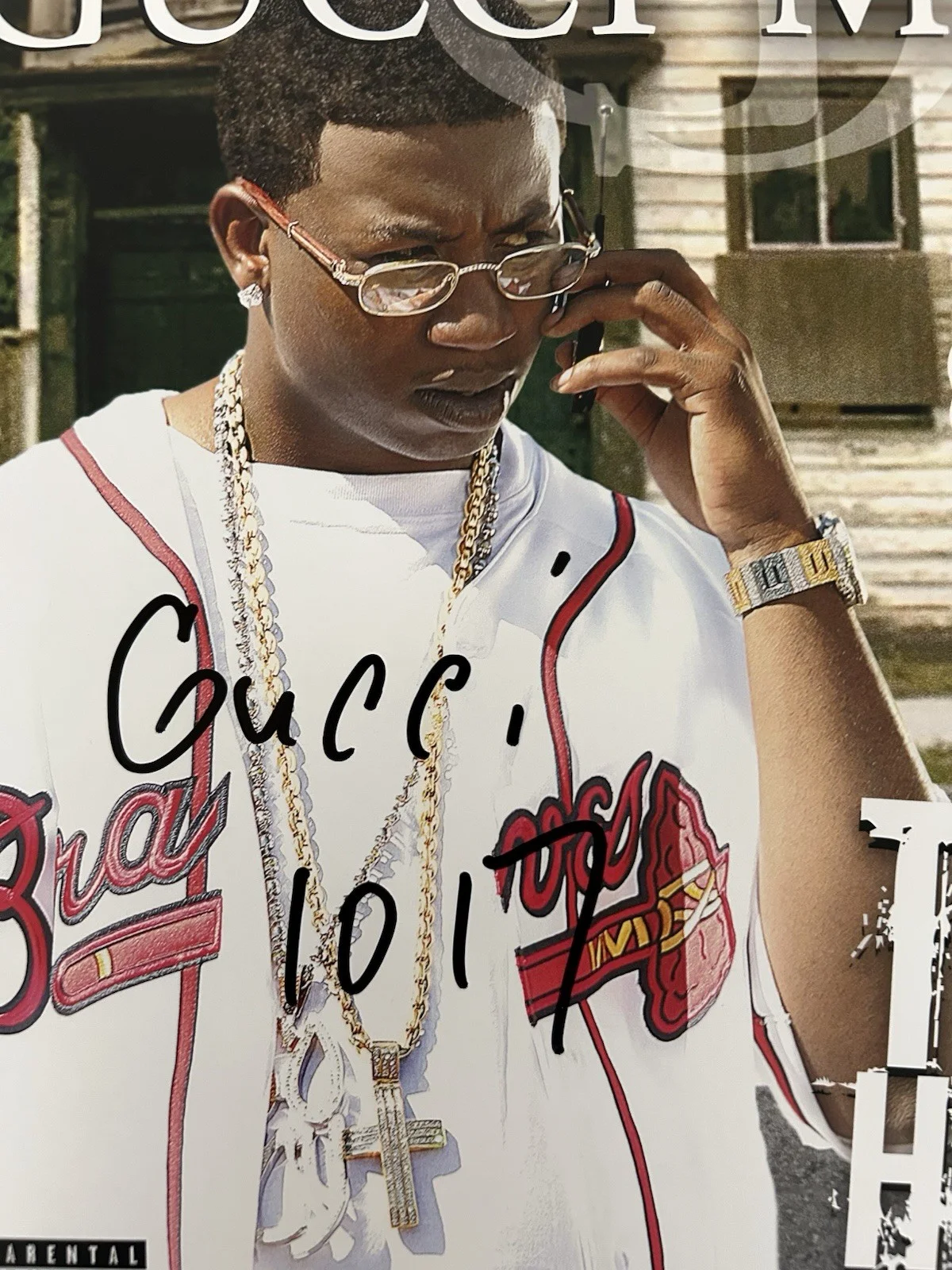 GUCCI MANE SIGNED AUTOGRAPHED TRAP HOUSE ALBUM VINYL RARE ATLANTA RAP JSA COA, изображение 3