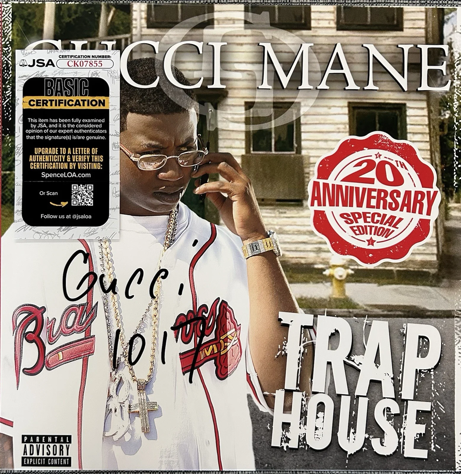 GUCCI MANE SIGNED AUTOGRAPHED TRAP HOUSE ALBUM VINYL RARE ATLANTA RAP JSA COA, изображение 4