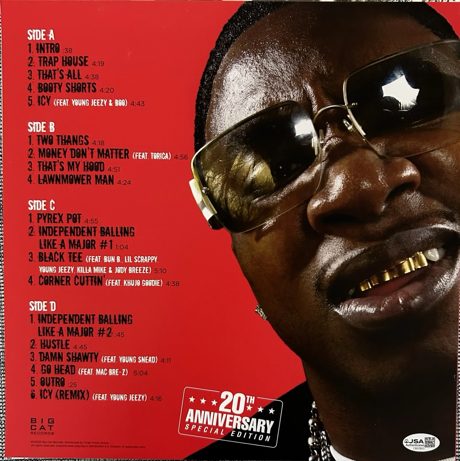 GUCCI MANE SIGNED AUTOGRAPHED TRAP HOUSE ALBUM VINYL RARE ATLANTA RAP JSA COA, изображение 5