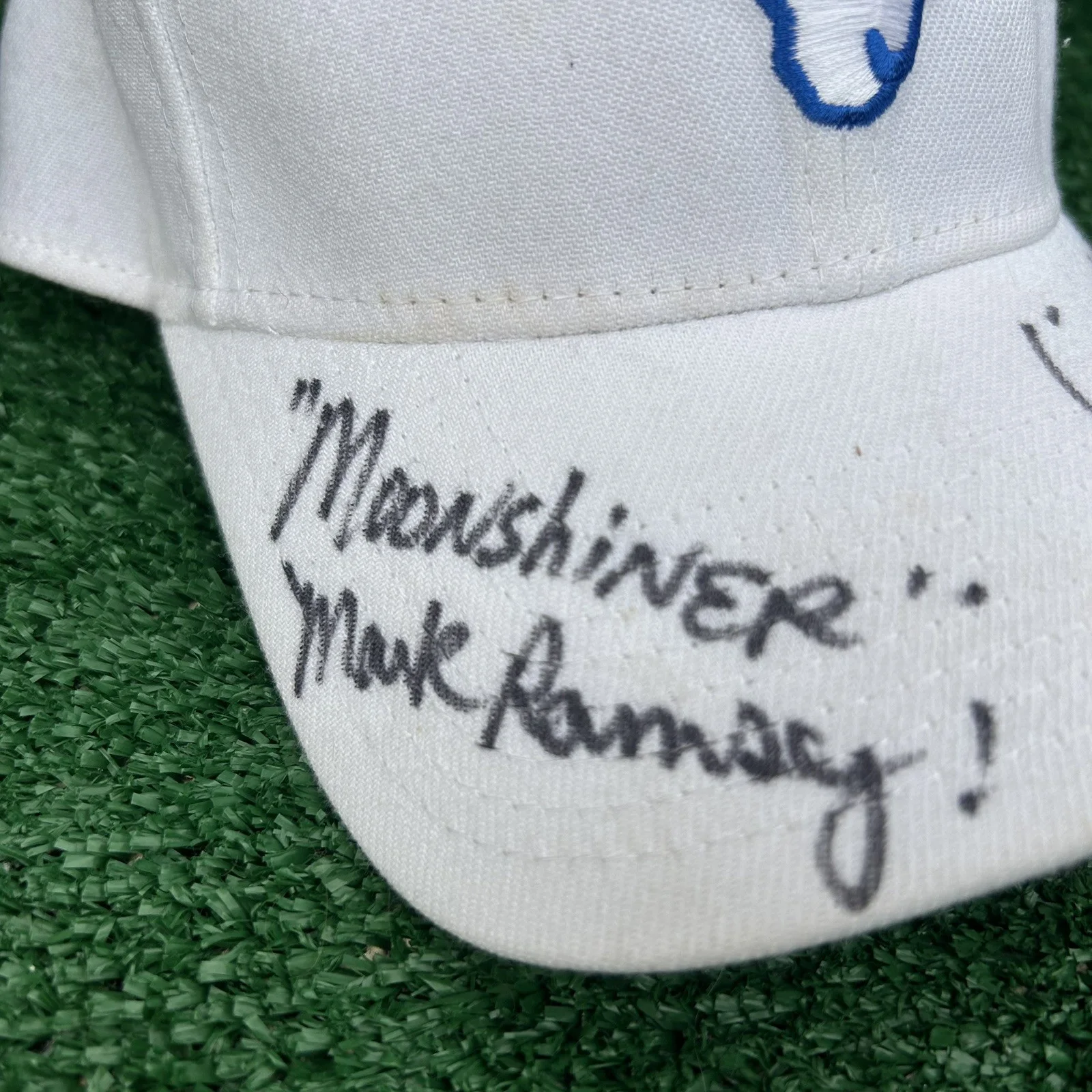 Mark Ramsey Eric Digger Manes — Mark Ramsey & Eric Digger Manes Autographed LA Rams Hat Moonshiners TV Stars, image 2
