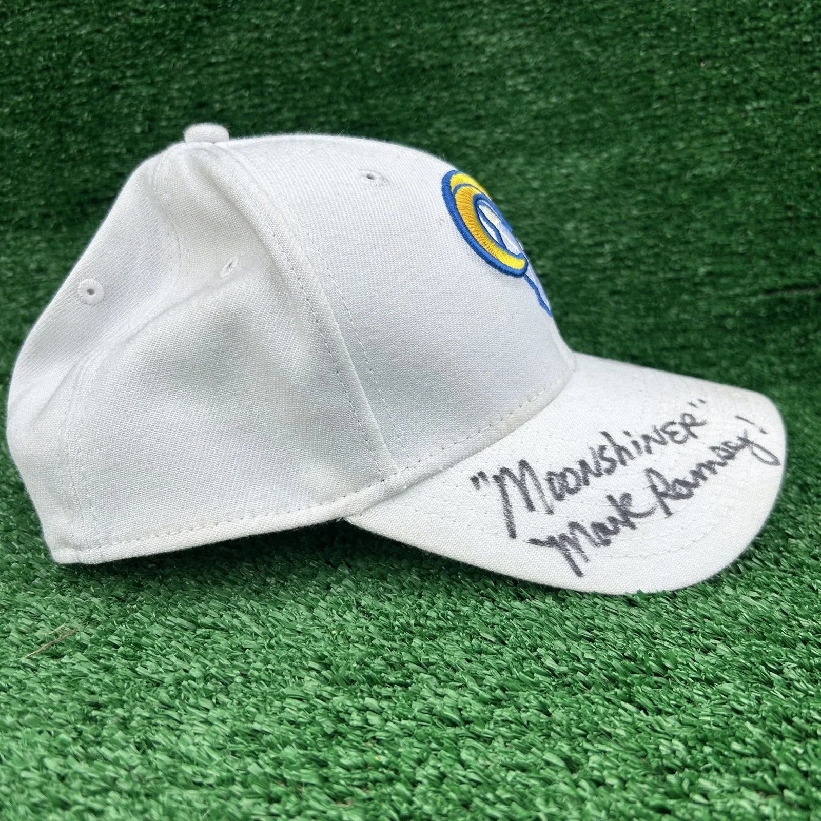Mark Ramsey Eric Digger Manes — Mark Ramsey & Eric Digger Manes Autographed LA Rams Hat Moonshiners TV Stars, image 5