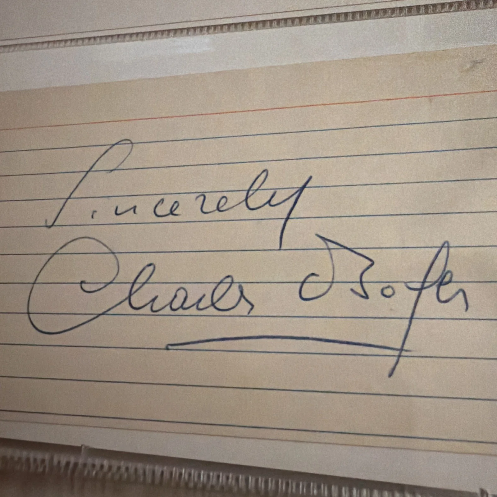 Charles Boyer Signed Index Card / Autographed Actor, image 2