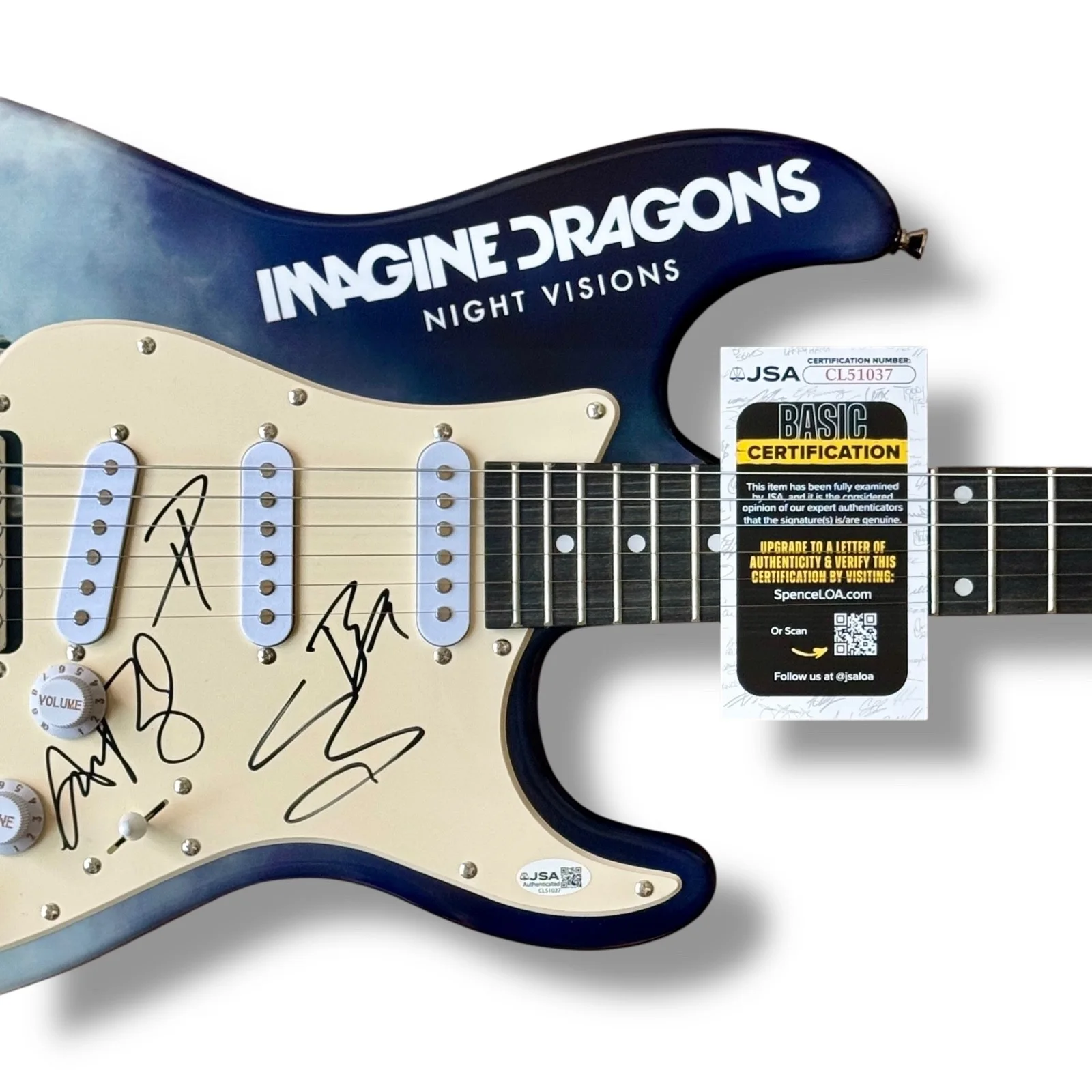 Imagine Dragons Signed Guitar Custom JSA COA Dan Reynolds Wayne Sermon Ben Danie, image 2