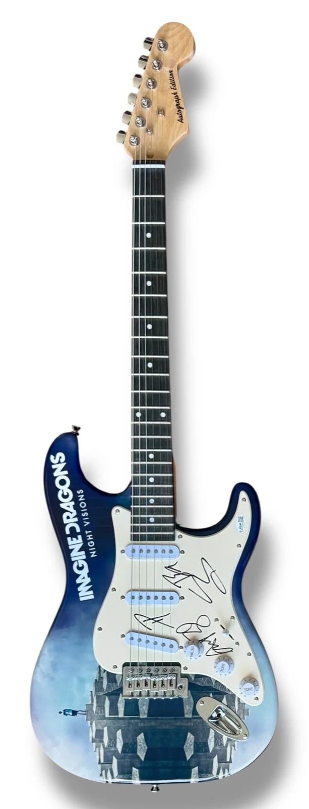Imagine Dragons Signed Guitar Custom JSA COA Dan Reynolds Wayne Sermon Ben Danie, image 3