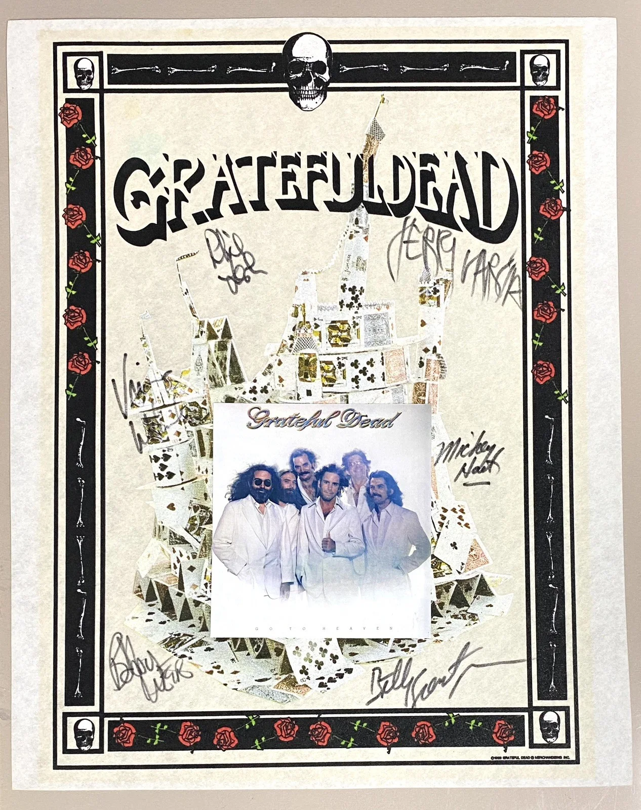 Grateful Dead Band Signed House of Cards Framed Art - Garcia, Lesh, Weir - PSA, изображение 4