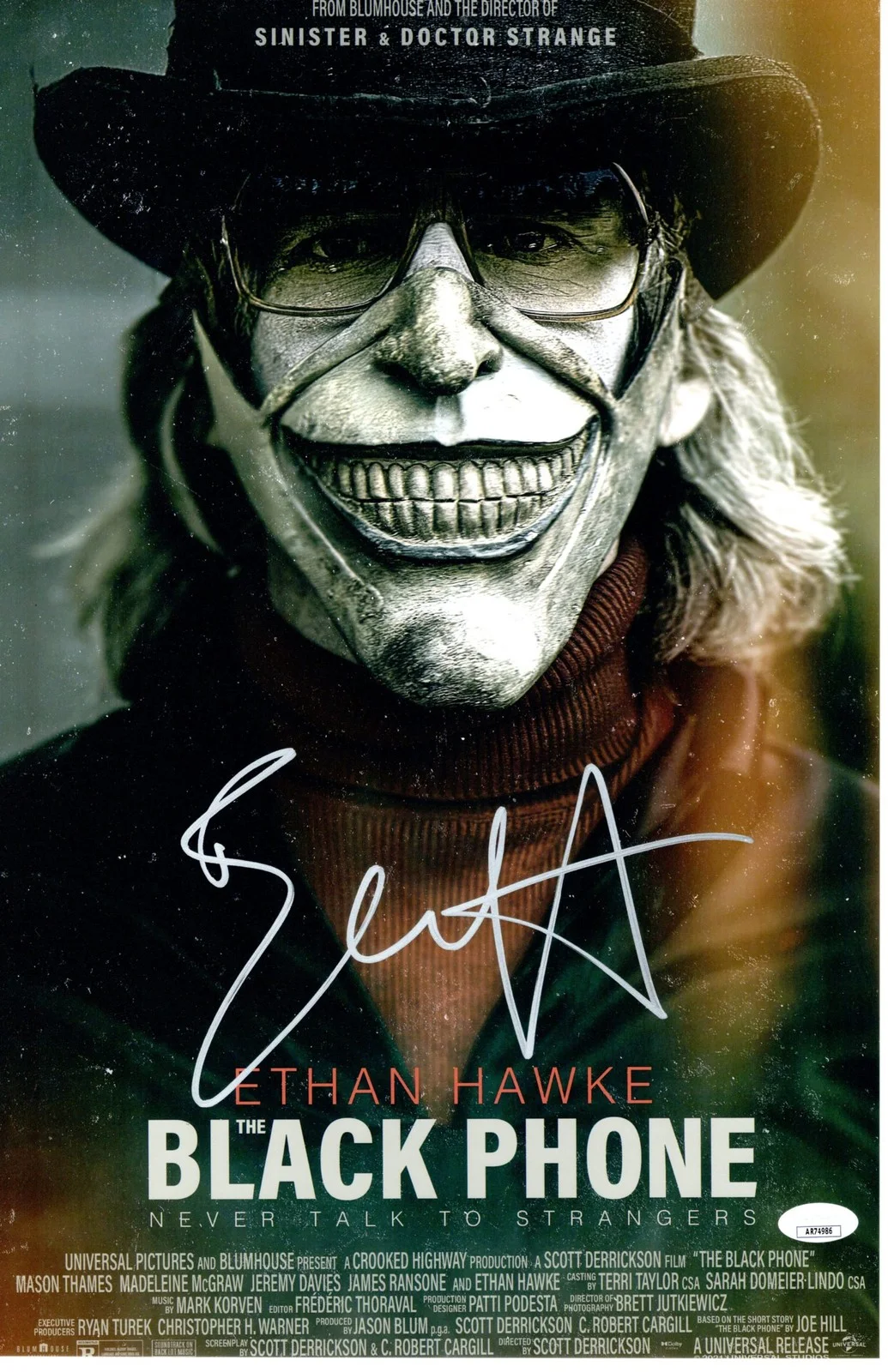 Ethan Hawke — Ethan Hawke signed 11x17 Poster The Grabber The Black Phone JSA Authentication