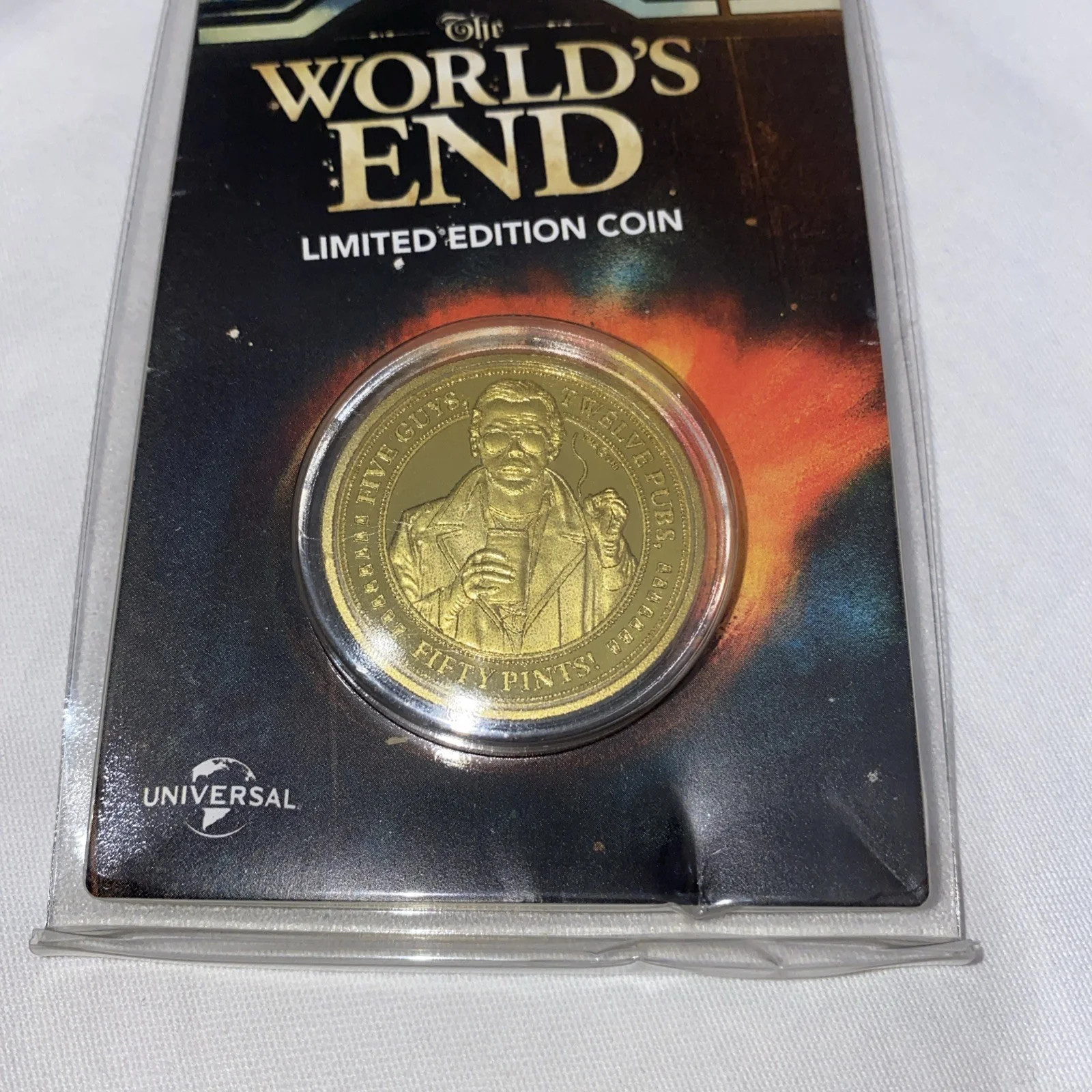 The World's End-Limited Edition-Collectable Gold Edition Coin By Universal. New, image 2