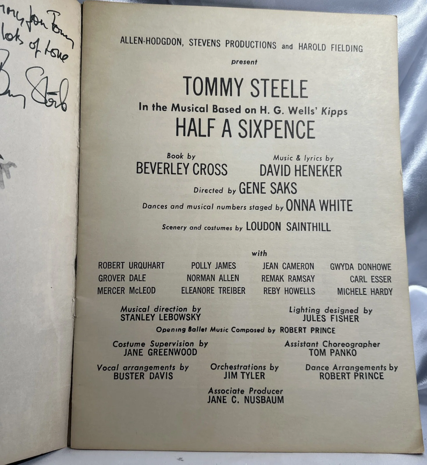 Tommy Steele — Tommy Steele SIGNED Half A Sixpence Musical Souvenir Program H.G. Well’s Kipps, image 4