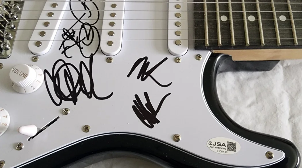 The All American Rejects Signed Guitar Tyson Ritter Chris Gaylor +2 JSA CJ08440, изображение 3