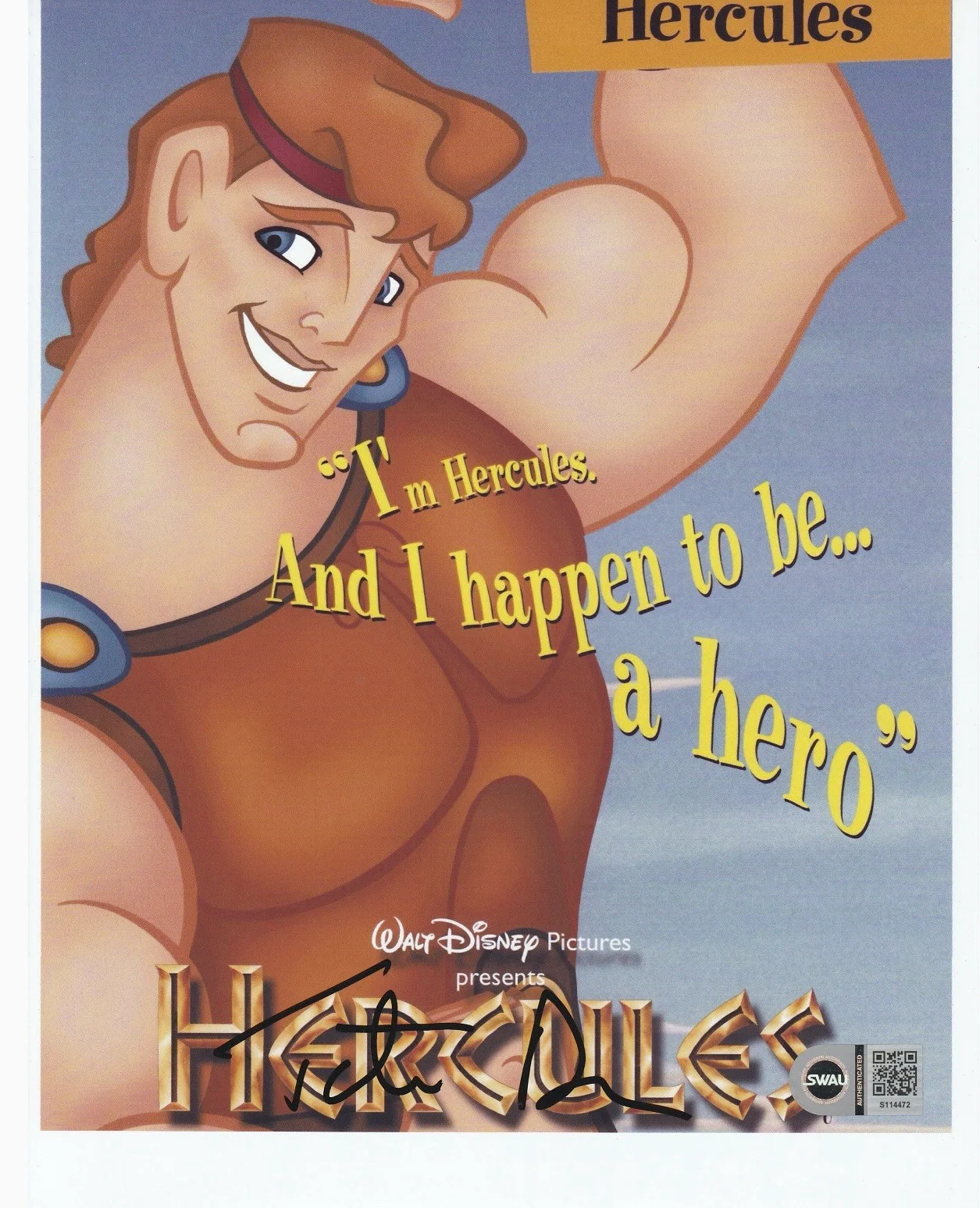 Tate Donovan — Tate Donovan Disney's Hercules 8x10 Signed Photo SWAU COA authen Autograph 4