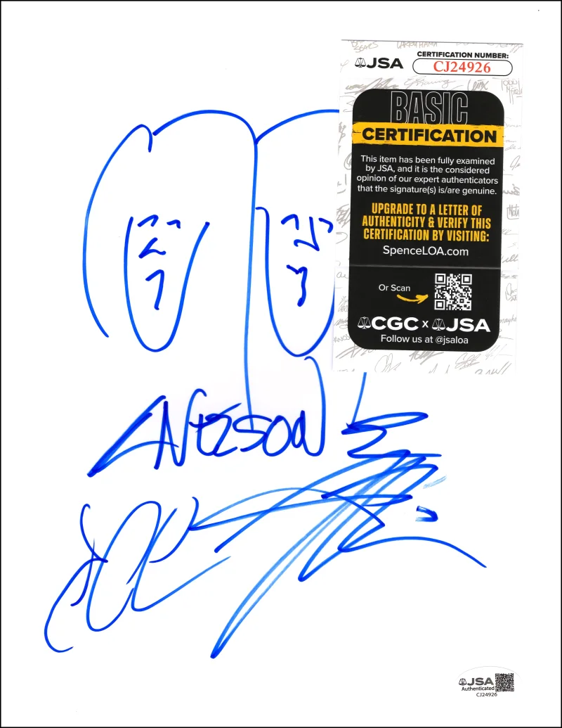 Gunnar Nelson, Matthew Nelson — Gunnar Nelson & Matthew Nelson Signed Autograph Original Art Sketch w/ JSA COA, image 2