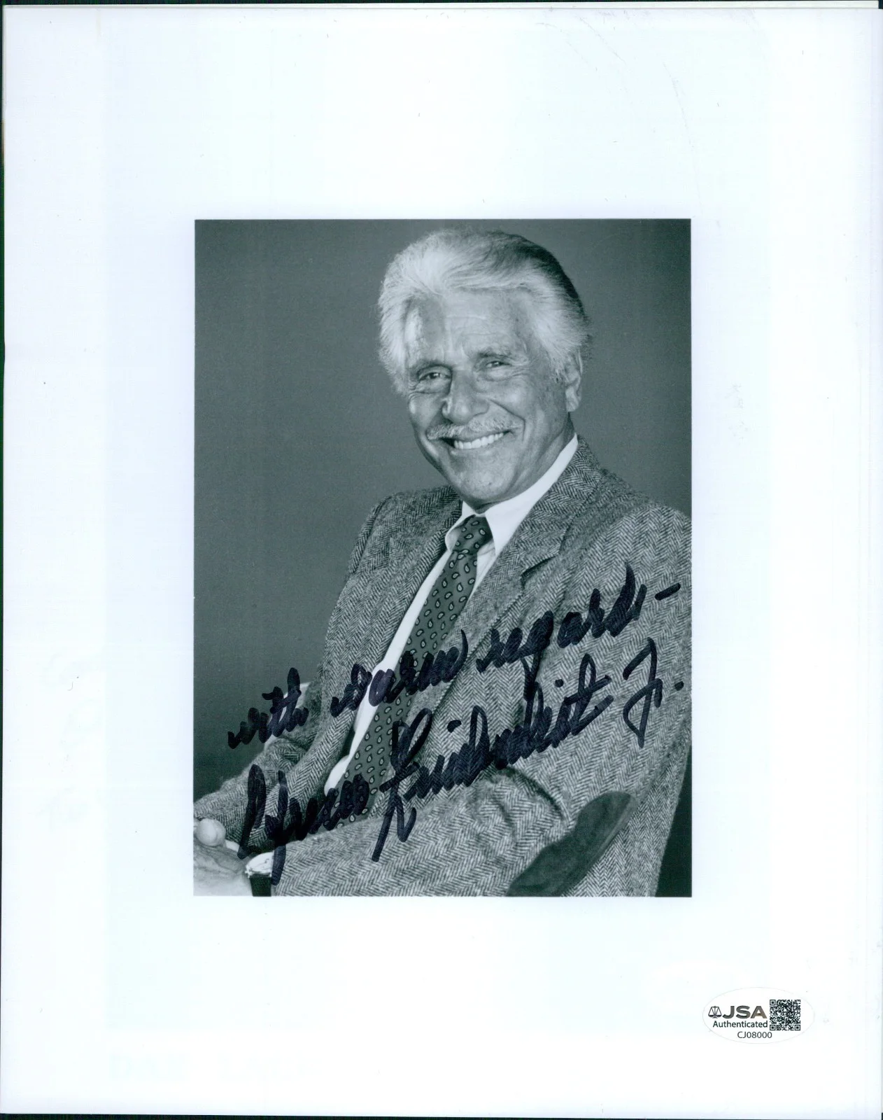 Efrem Zimbalist Jr — Efrem Zimbalist Jr. Actor Signed 8x10 Matte Photo JSA Authenticated Kinks