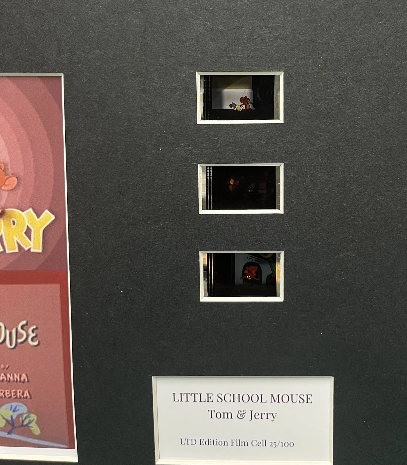 TOM AND JERRY. LITTLE SCHOOL MOUSE. 35mm Film Cell Mounted Display, изображение 3