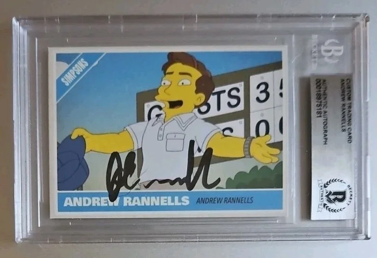 Andrew Rannells — Andrew Rannells Signed Custom Card- The Simpsons - Beckett Encapsulated