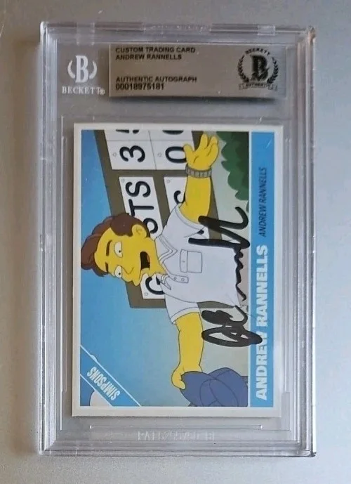 Andrew Rannells — Andrew Rannells Signed Custom Card- The Simpsons - Beckett Encapsulated, изображение 2
