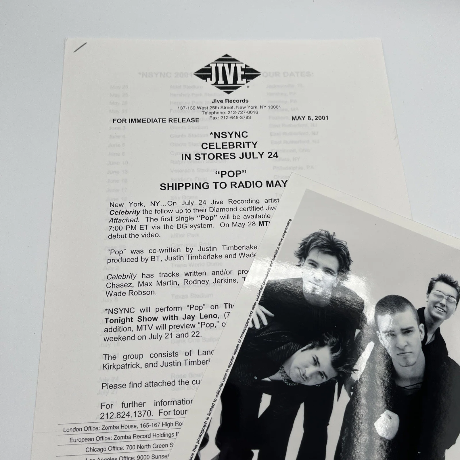 NSYNC Promo Photo 2001 Album Press Kit Justin Chris Joey Lance JC, изображение 3