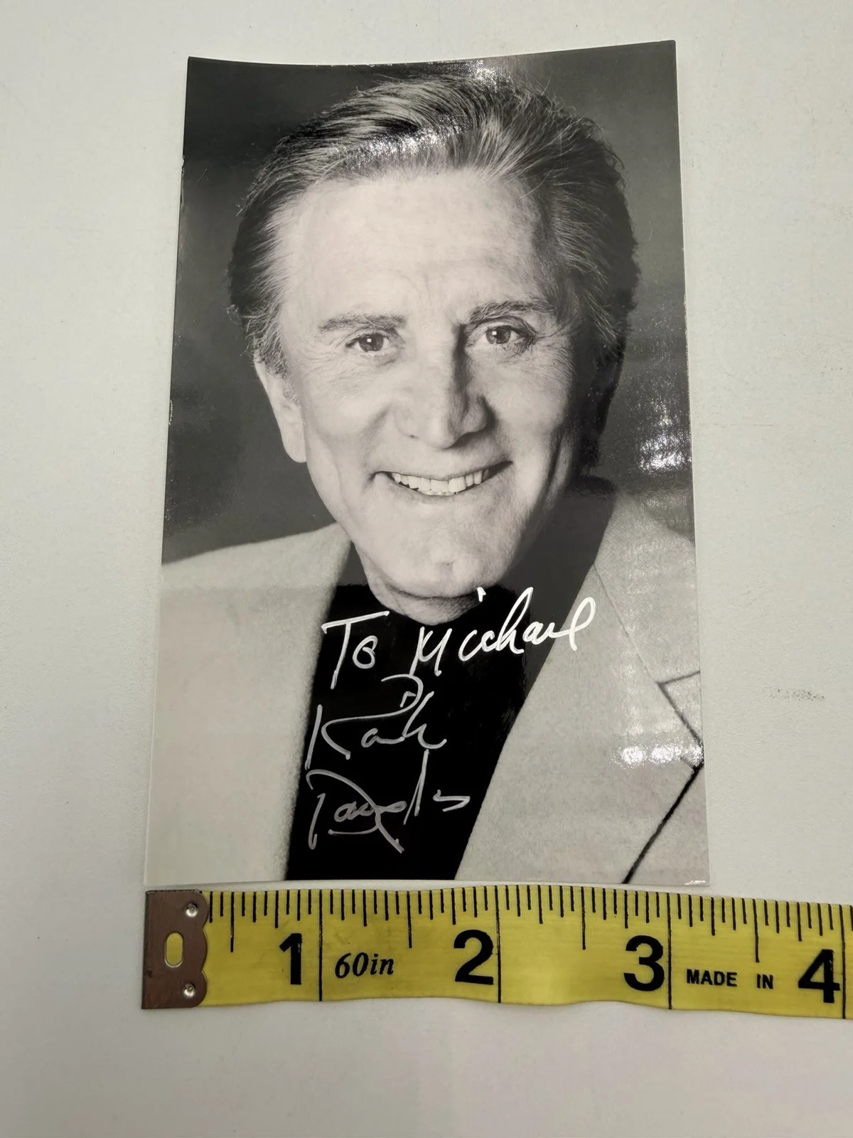Kirk Douglas — Kirk Douglas Actor Hand Signed 3x5 Autographed Fan Photo Portrait, image 2