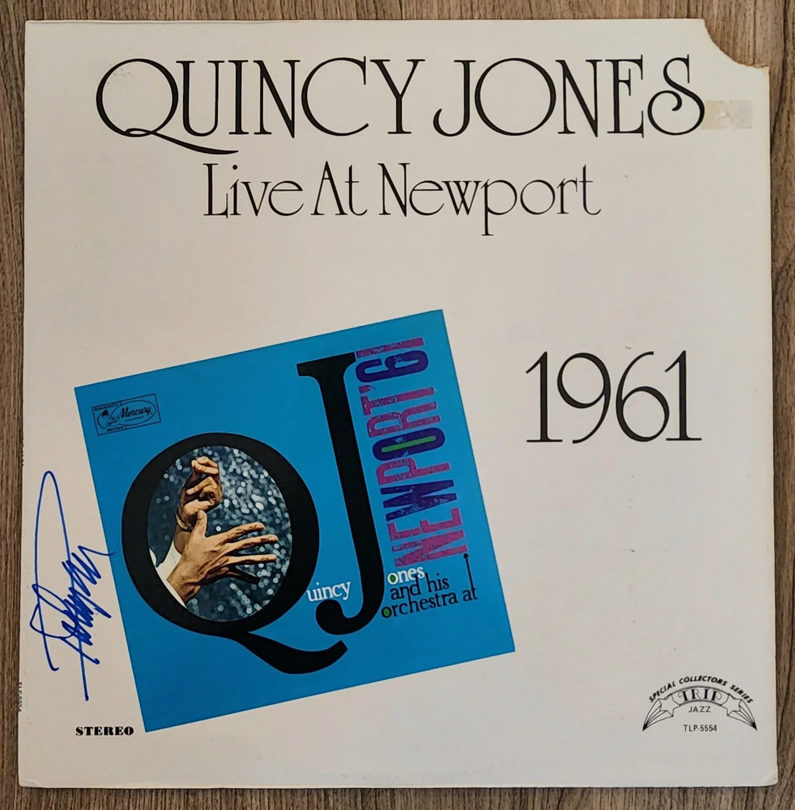Quincy Jones Signed Live At Newport 1961 Vinyl Record LEGEND Music Producer JSA, изображение 3