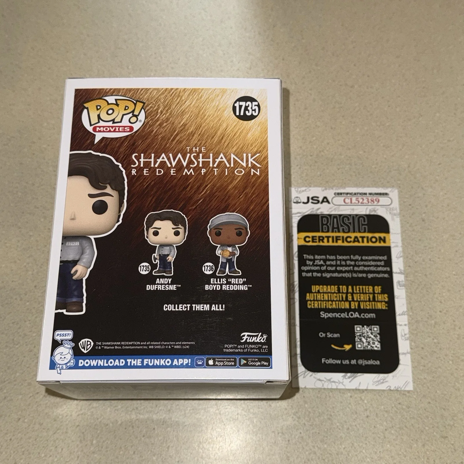 Tim Robbins — TIM ROBBINS signed autographed POP FUNKO VINYL FIGURE ANDY SHAWSHANK #1735 JSA, изображение 4