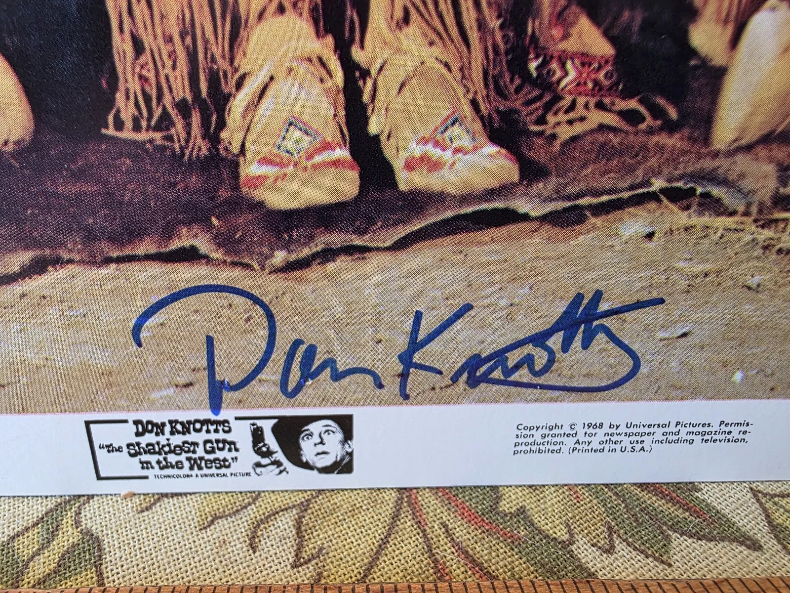 Don Knotts — Vintage Don Knotts Autographed Photo Movie The Shakiest Gun in the West COA, изображение 2