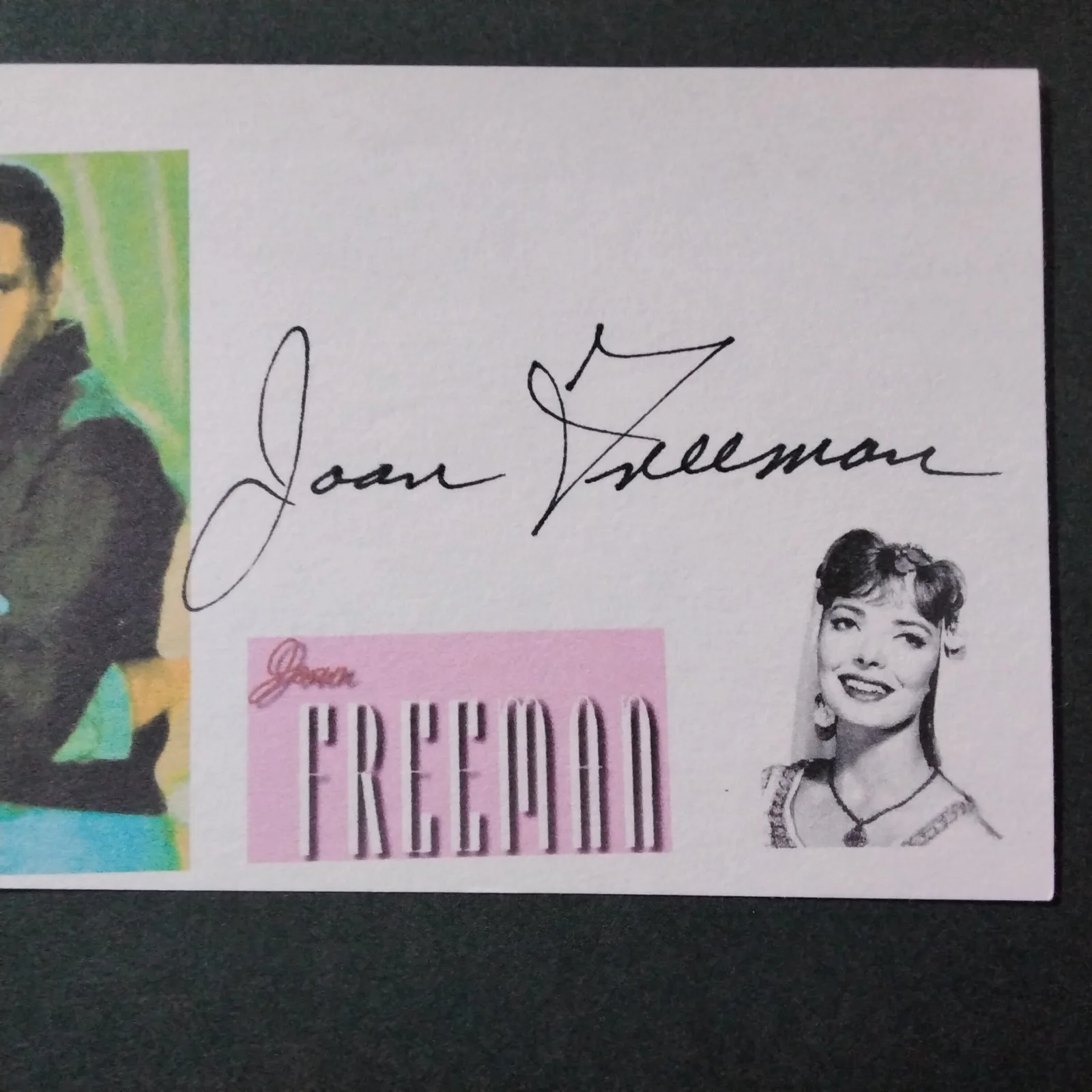 Joan Freeman SIGNED Card Photo 60s Film TV Actress Roustabout Elvis Friday 13th, изображение 3