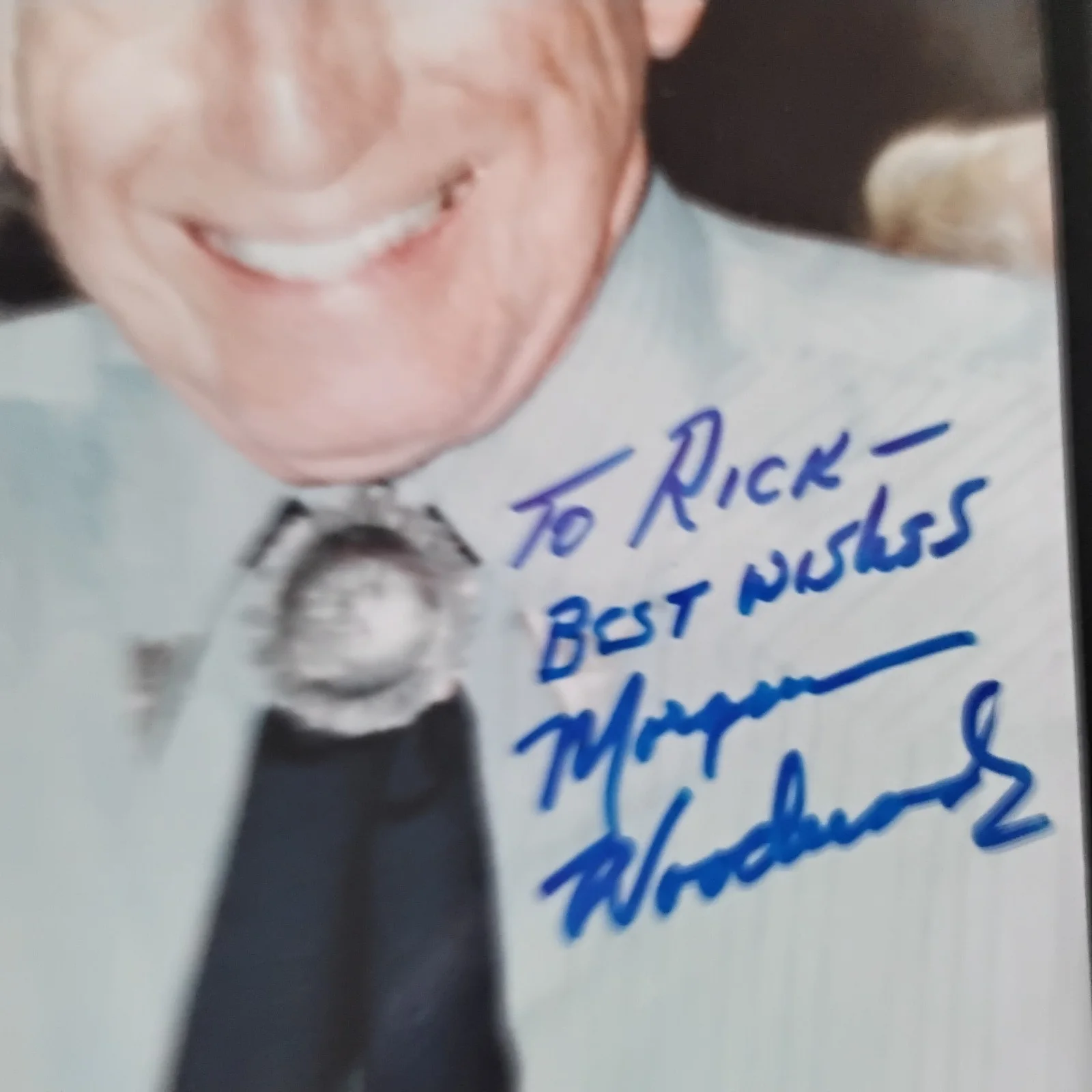 Morgan Woodward SIGNED Photo Movie TV Actor Dallas Cool Hand Luke Walking Tall, изображение 3