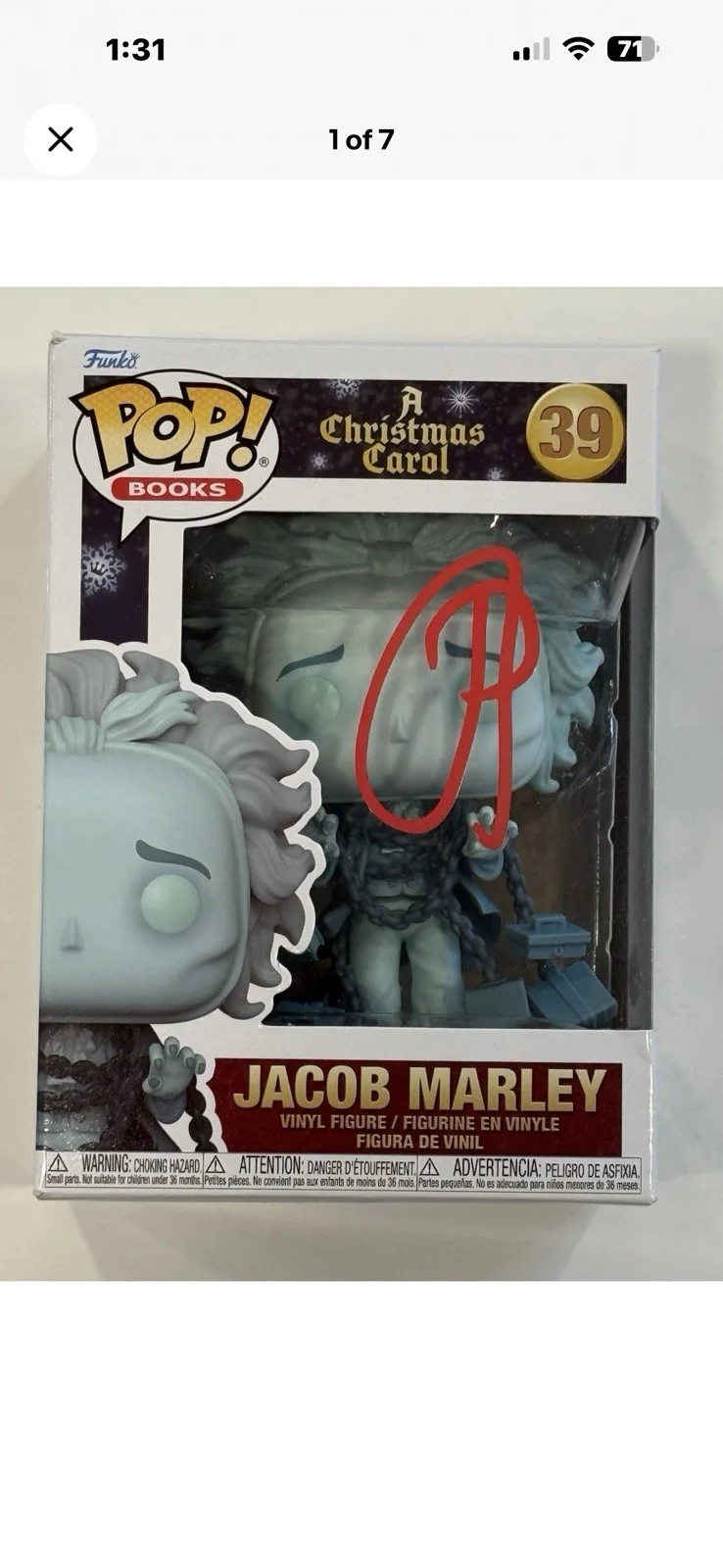 Jonathan Pryce — Jonathan Pryce Signed A Christmas Carol Jacob Marley Funko Pop #39 Autograph COA