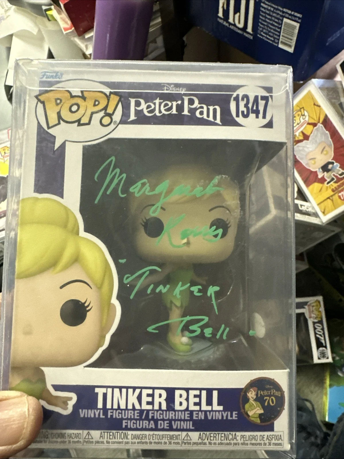 Margaret Kerry — Margaret Kerry Signed "Peter Pan" #1347 Tinker Bell Funko Inscribed "Tinker Bell