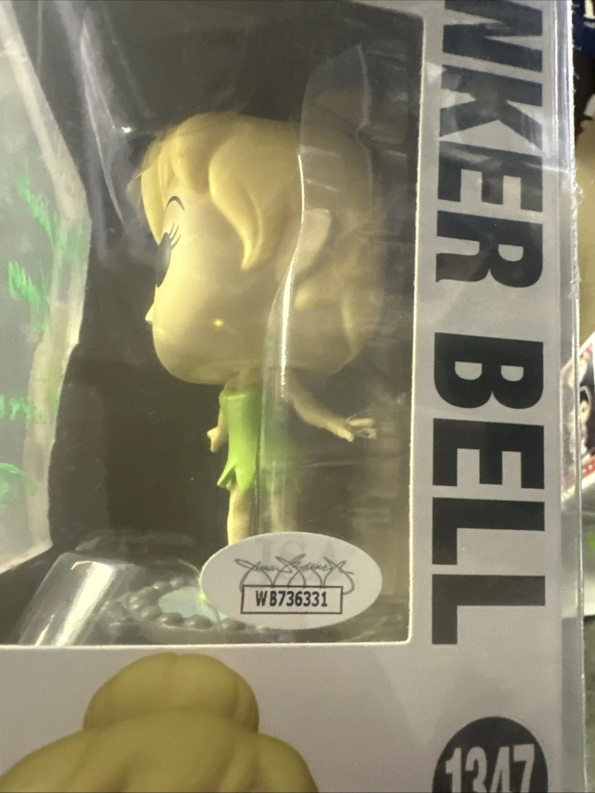 Margaret Kerry — Margaret Kerry Signed "Peter Pan" #1347 Tinker Bell Funko Inscribed "Tinker Bell, изображение 2