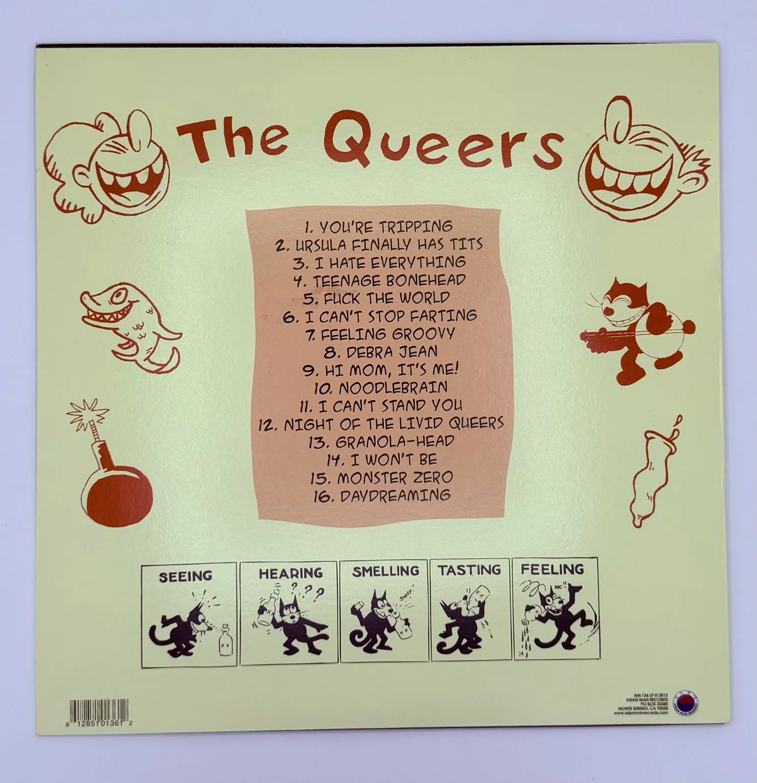 The Queers Signed Love Songs For The Retarded Colored Vinyl LP Record Autograph, изображение 2