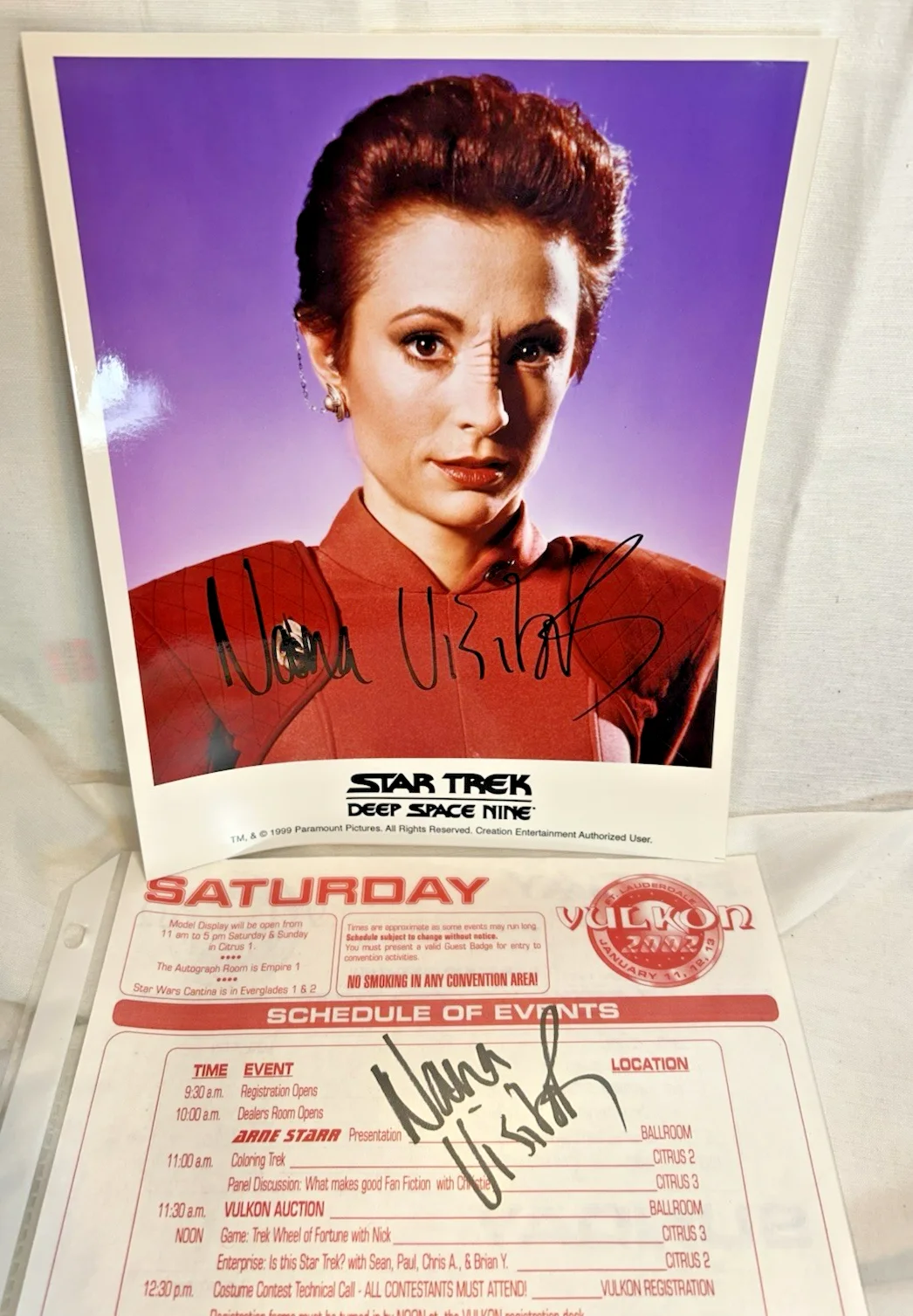 Nana Visitor — Star Trek Deep Space Nine Nana Visitor Signed Lot Major Nerys Vulkon 02 Show, изображение 2