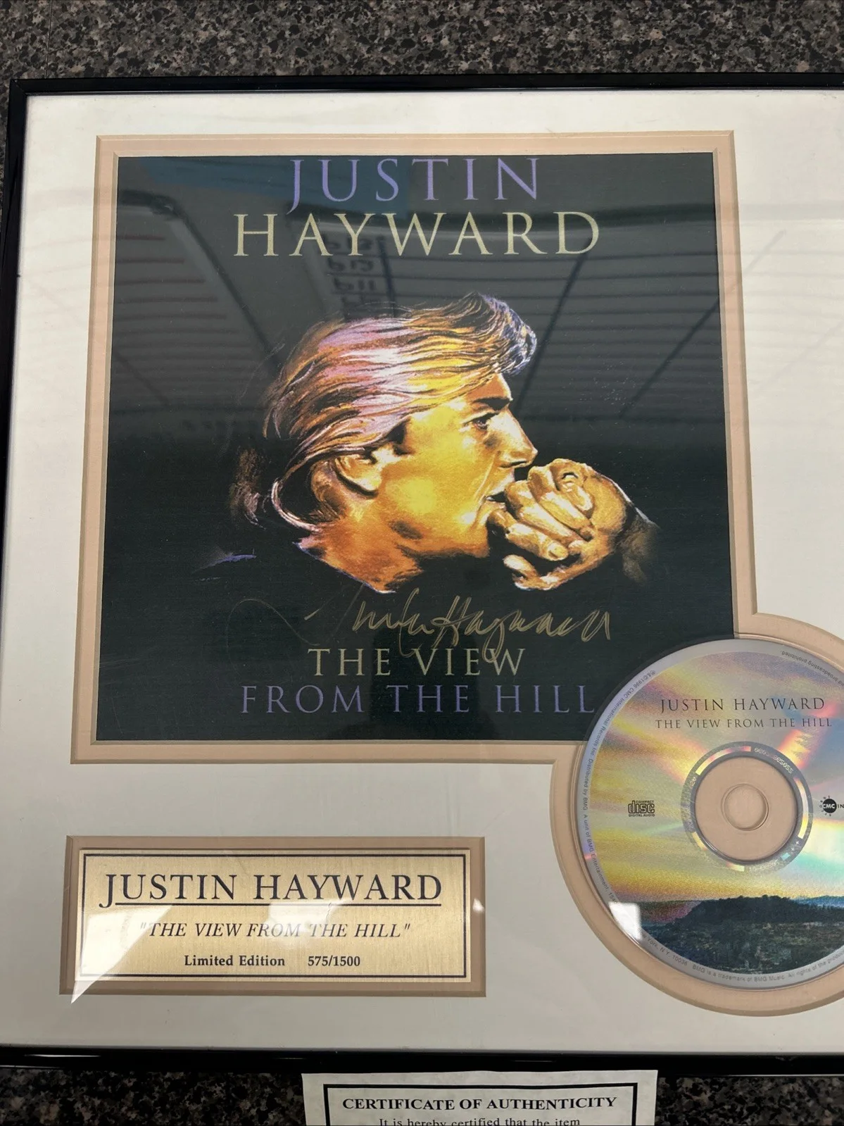 JUSTIN HAYWARD MOODY BLUES AUTHENTIC SIGNED AUTOGRAPHED FRAMED CD & COVER + COA!, изображение 2
