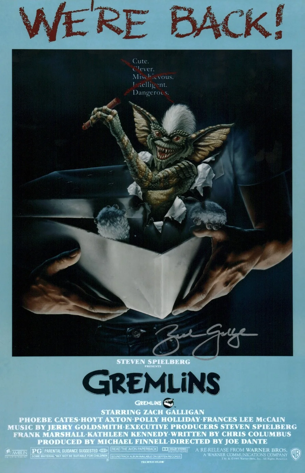 Zach Galligan — Zach Galligan Gremlins 11x17 Signed Photo Poster JSA Certified Autograph