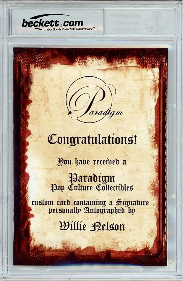 Willie Nelson — -WILLIE NELSON- Beckett BAS Signed/Autograph/Auto 5x7 Country Music Card, изображение 2